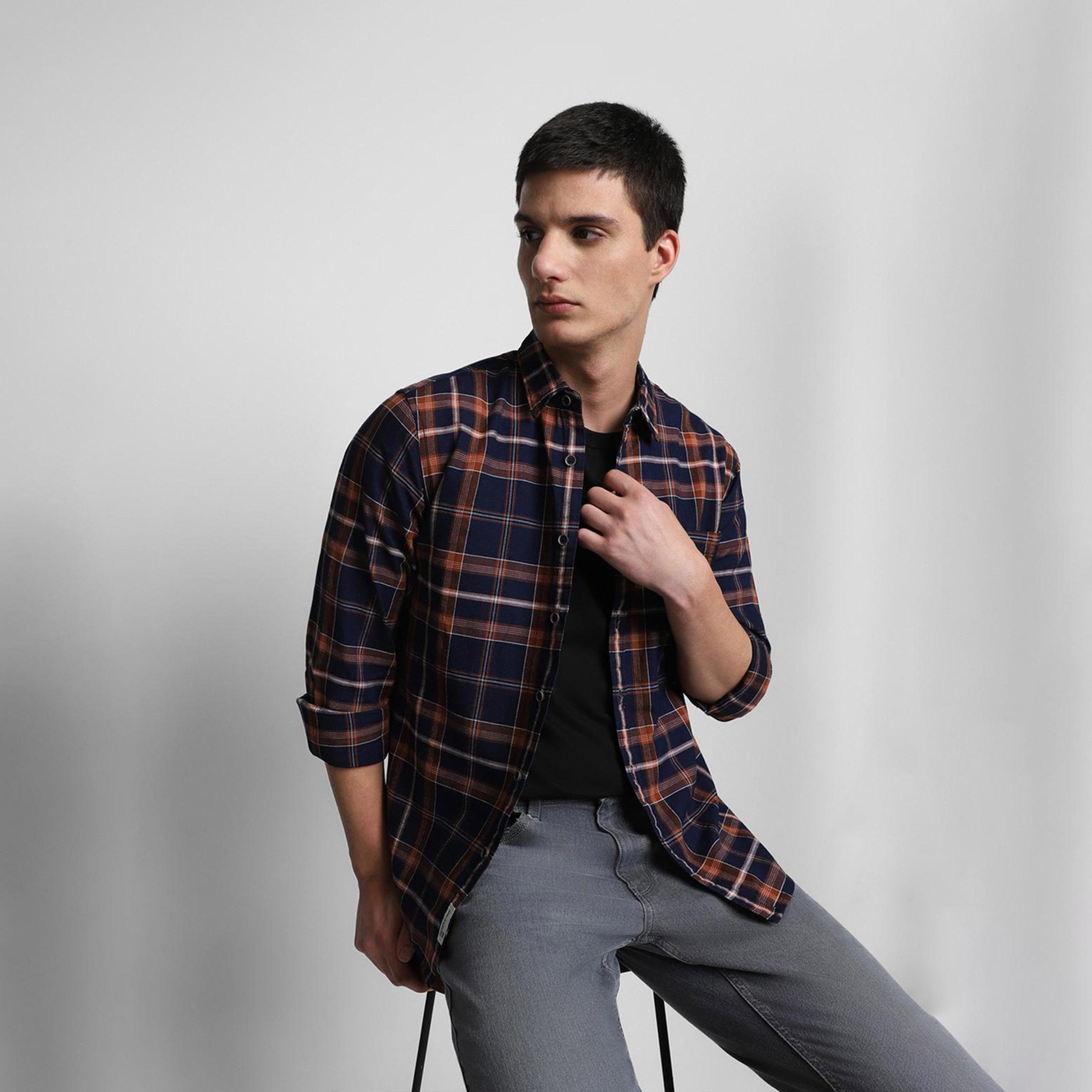 Dennis Lingo X Styli Slim Fit Tartan Checked Casual Shirt-men-clothing-shirts-image-4