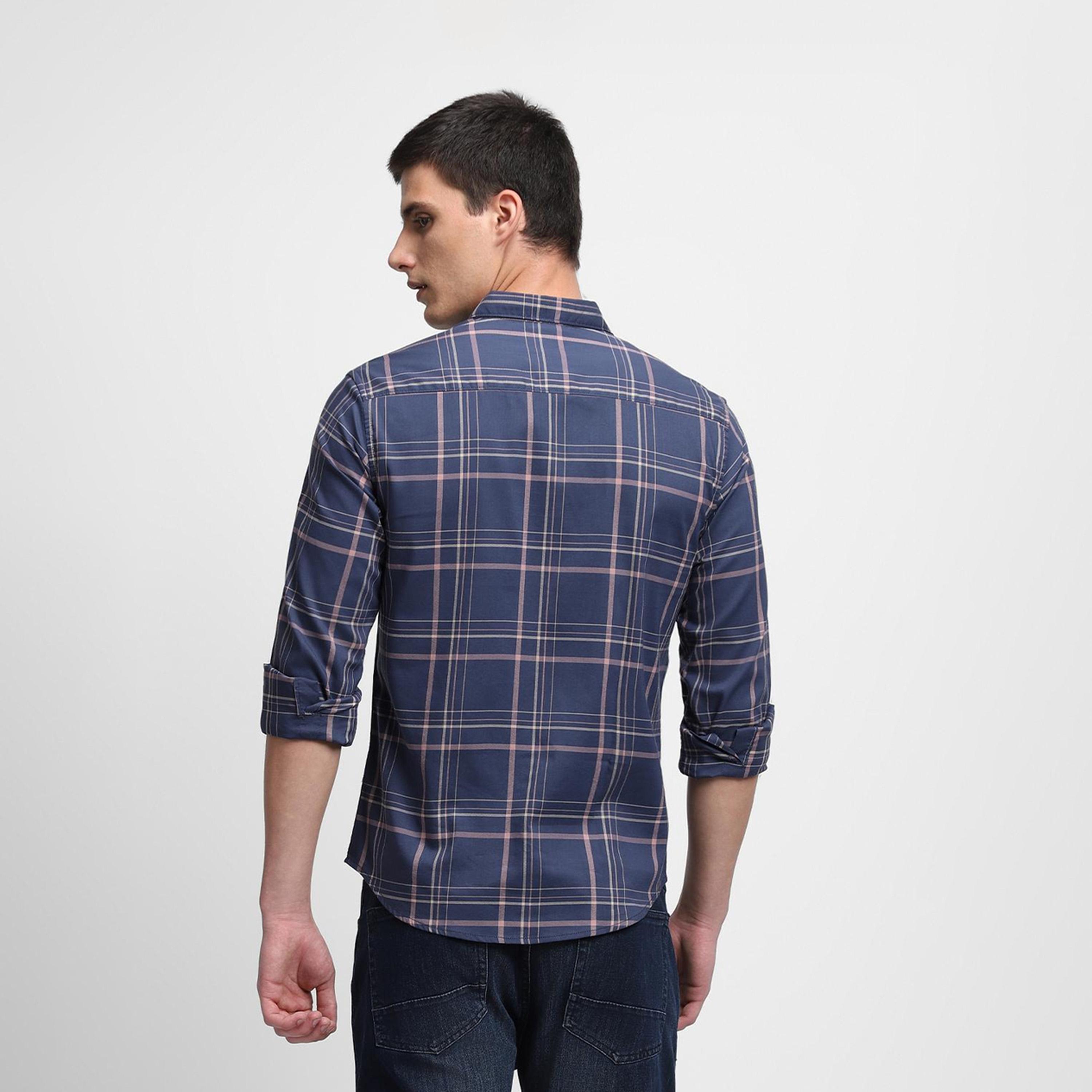 دينيس لينغو× ستايلي-  قميص كاجوال قطن خالص بقصة ضيقة قماش ترتان-men-clothing-shirts-image-5