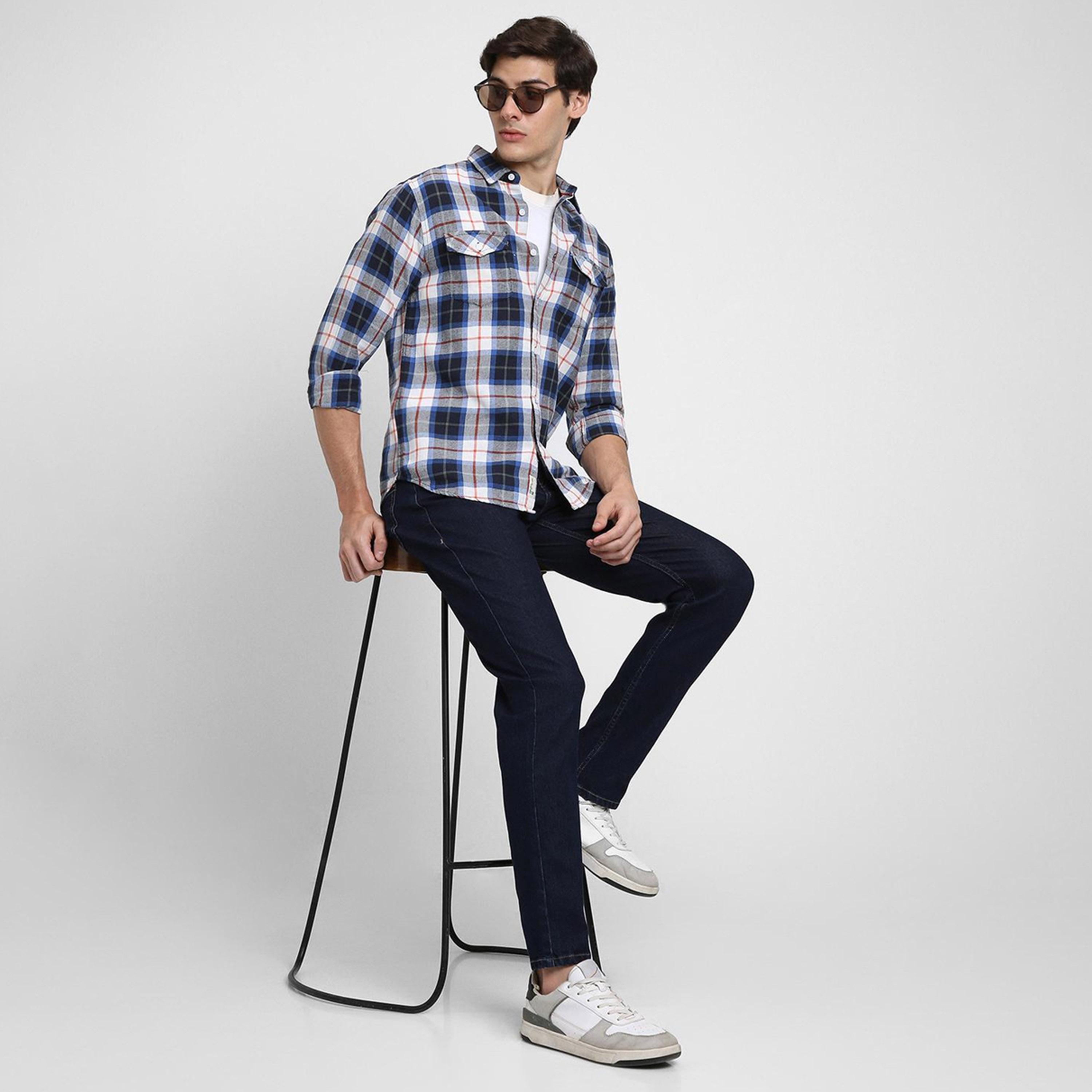 دينيس لينغو× ستايلي-  قميص مريح قطن خالص بقصة ضيقة-men-clothing-shirts-image-1