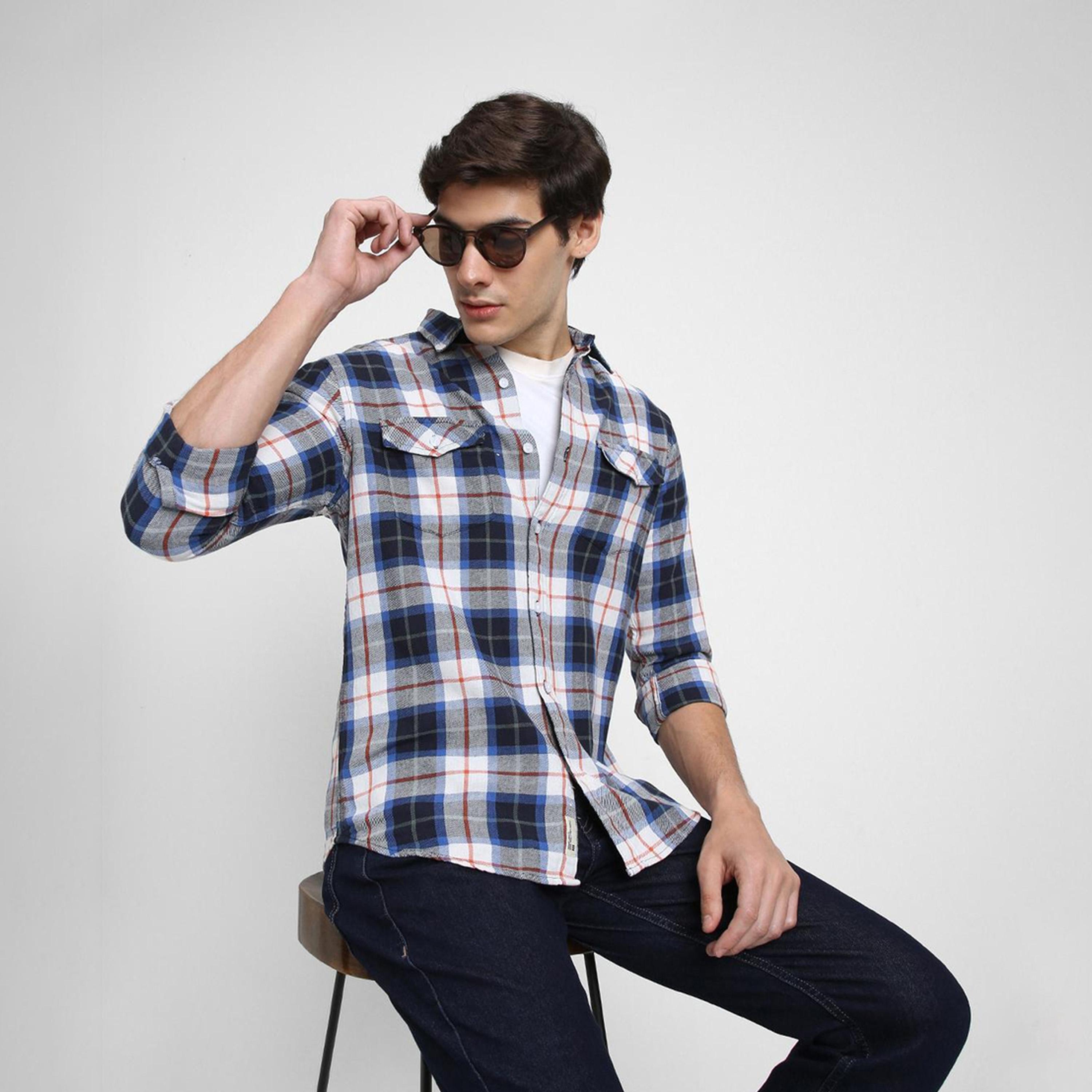 دينيس لينغو× ستايلي-  قميص مريح قطن خالص بقصة ضيقة-men-clothing-shirts-image-5