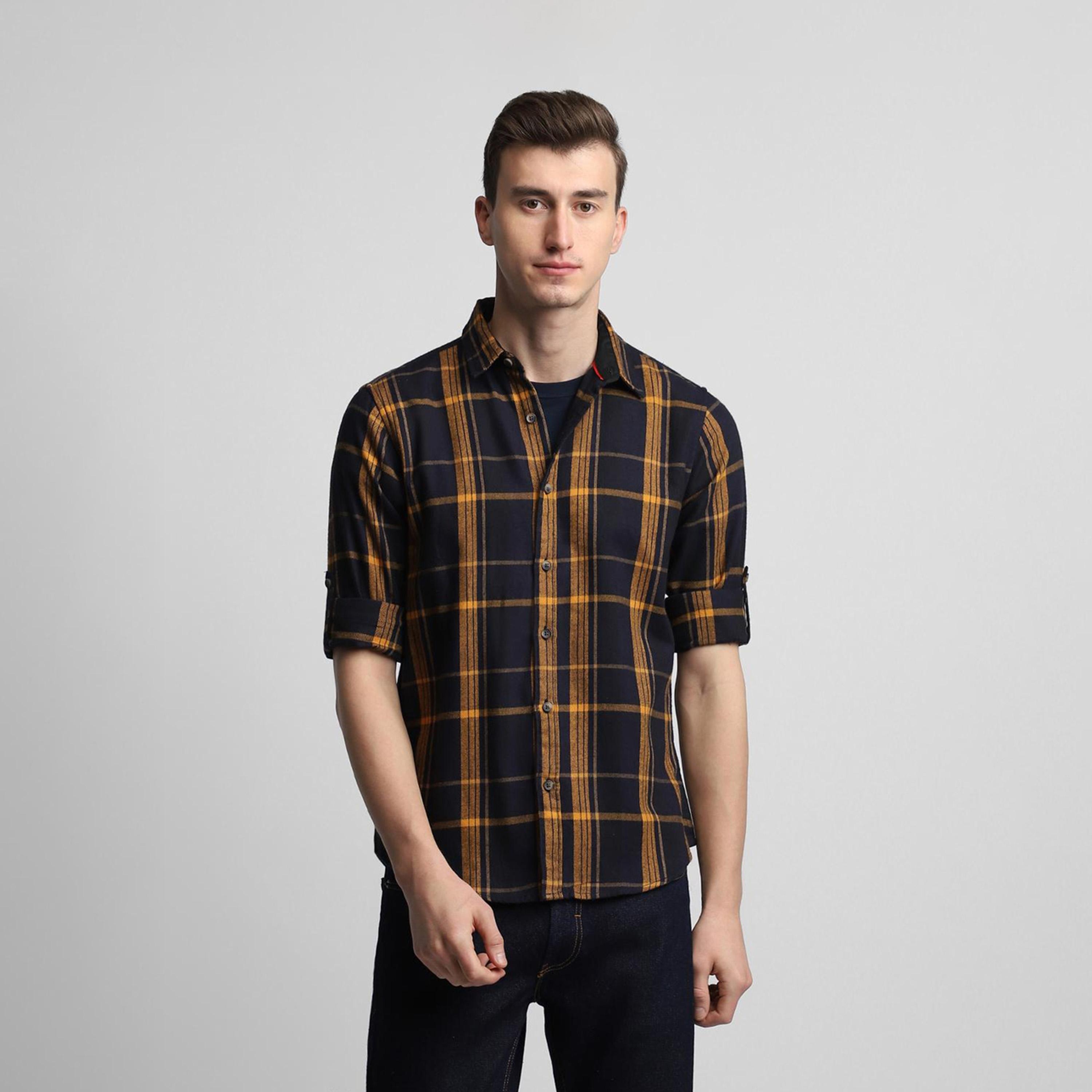 Dennis Lingo X Styli Classic Slim Fit Tartan Checked Pure Cotton Casual Shirt-men-clothing-shirts-image-3