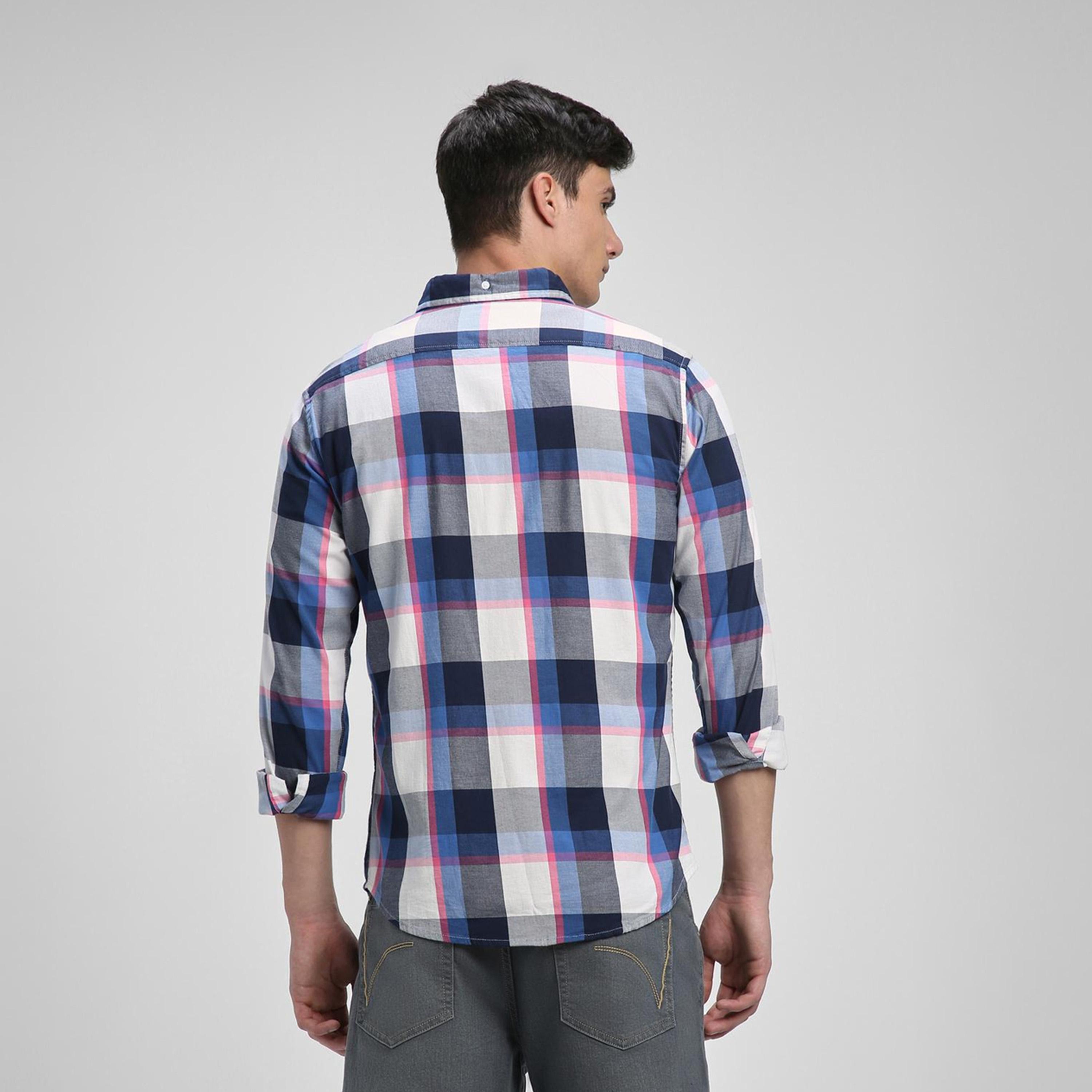 دينيس لينغو× ستايلي-  قميص كاجوال قطن خالص بقصة ضيقة قماش ترتان-men-clothing-shirts-image-5
