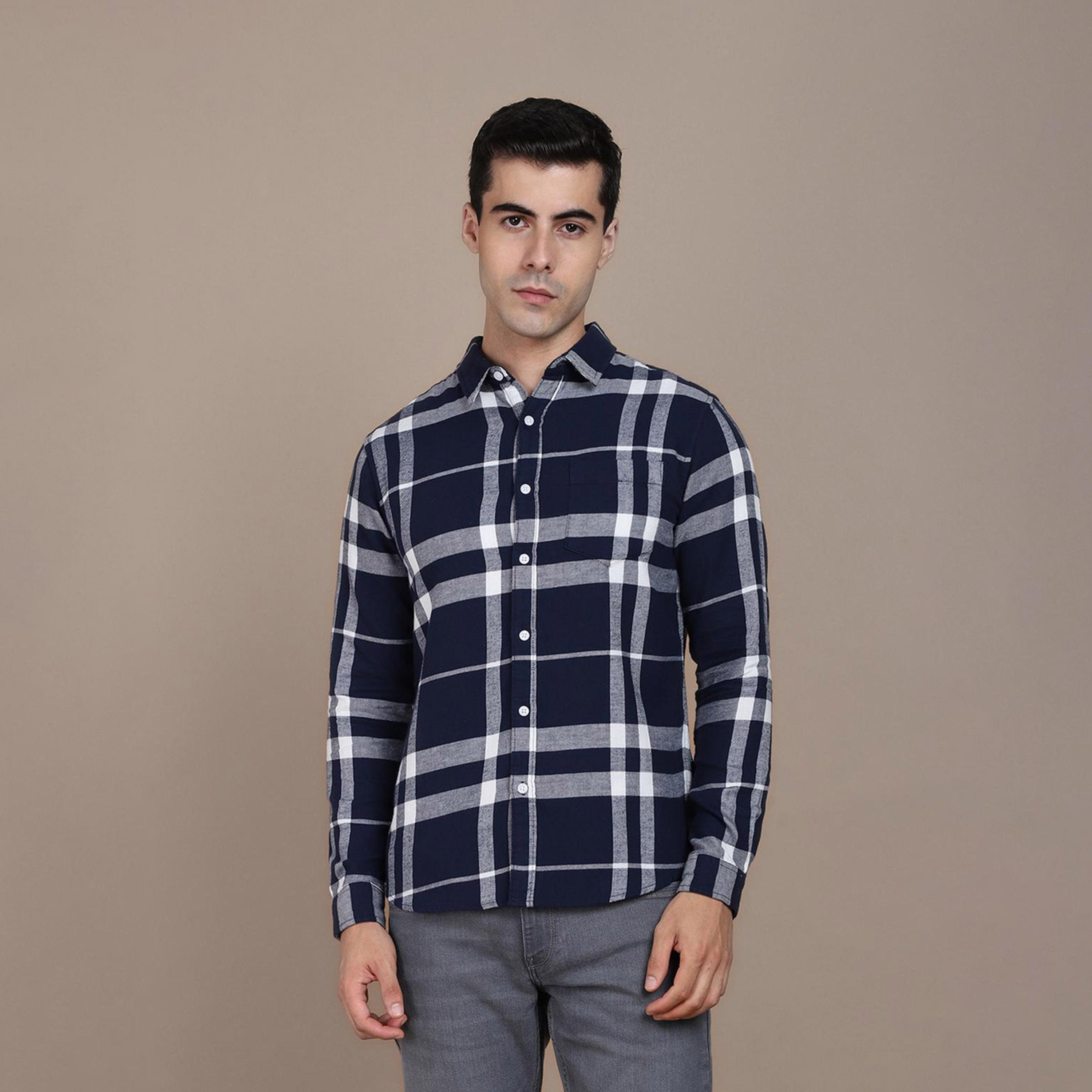 دينيس لينغو× ستايلي-  قميص كاجوال غير شفاف قطن بقصة ضيقة-men-clothing-shirts-image-2