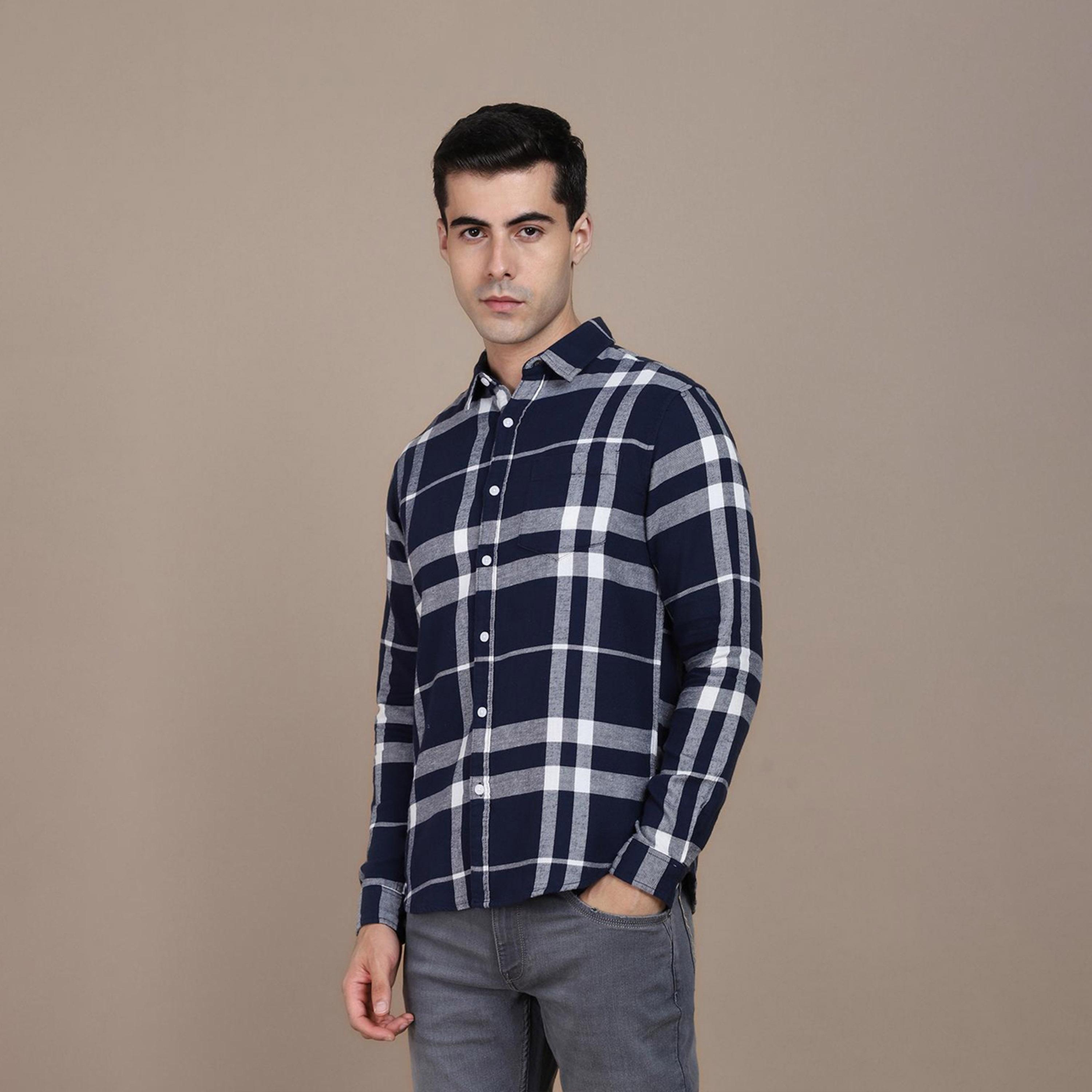 دينيس لينغو× ستايلي-  قميص كاجوال غير شفاف قطن بقصة ضيقة-men-clothing-shirts-image-4