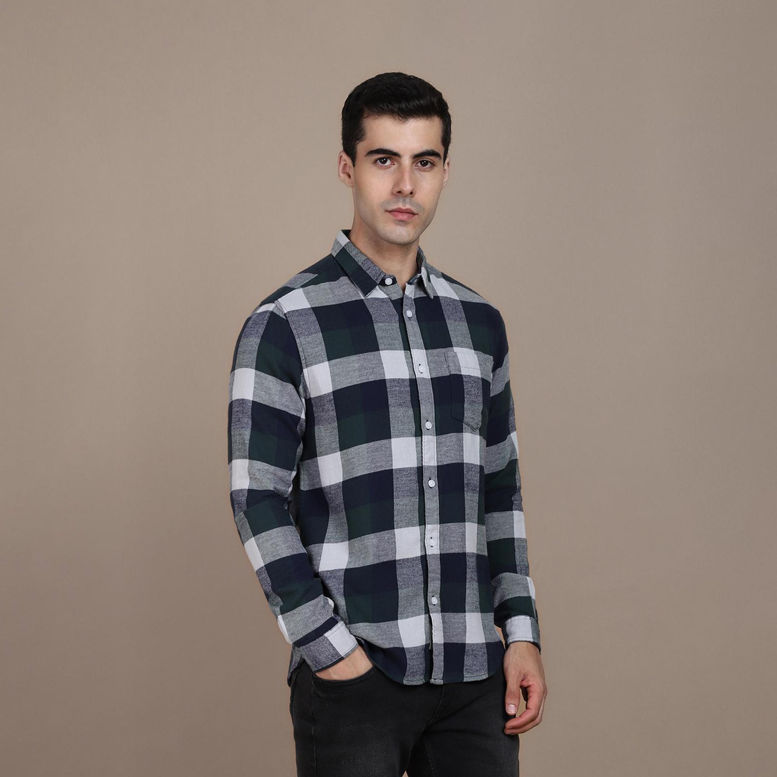 دينيس لينغو× ستايلي-  قميص كاجوال غير شفاف قطن بقصة ضيقة-men-clothing-shirts-image-3