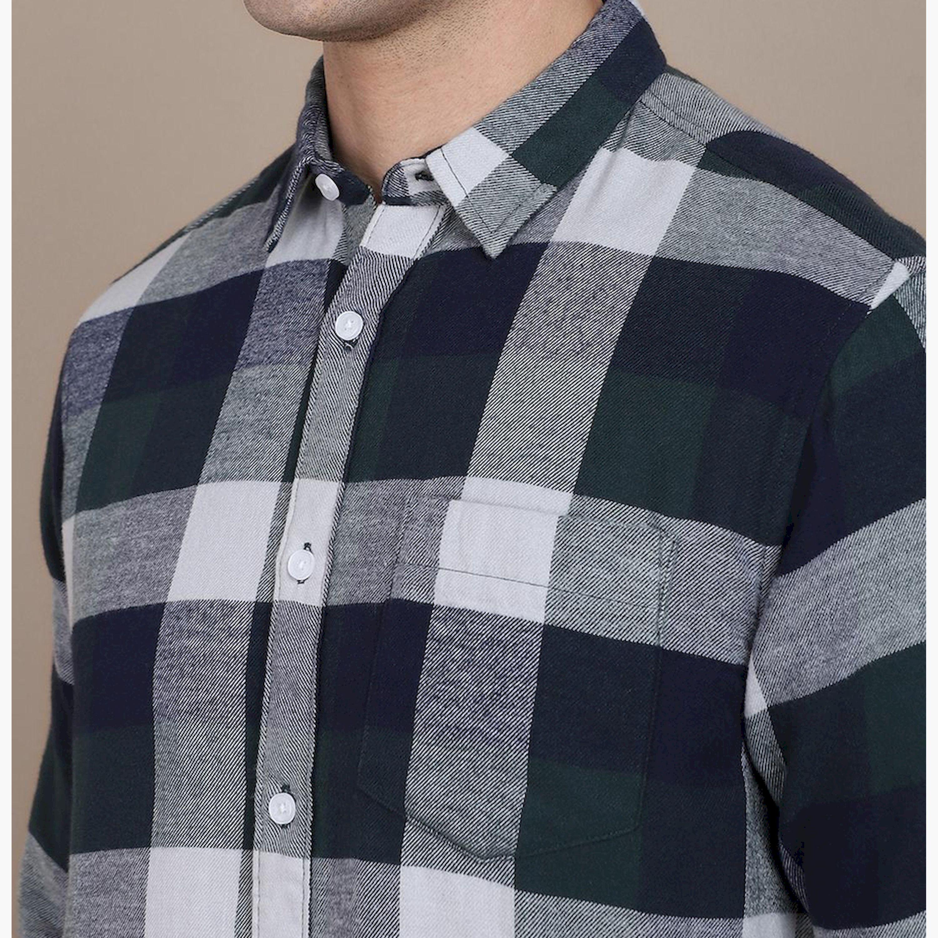 Dennis Lingo X Styli Buffalo Checked Cotton Slim Fit Opaque Casual Shirt-men-clothing-shirts-image-8