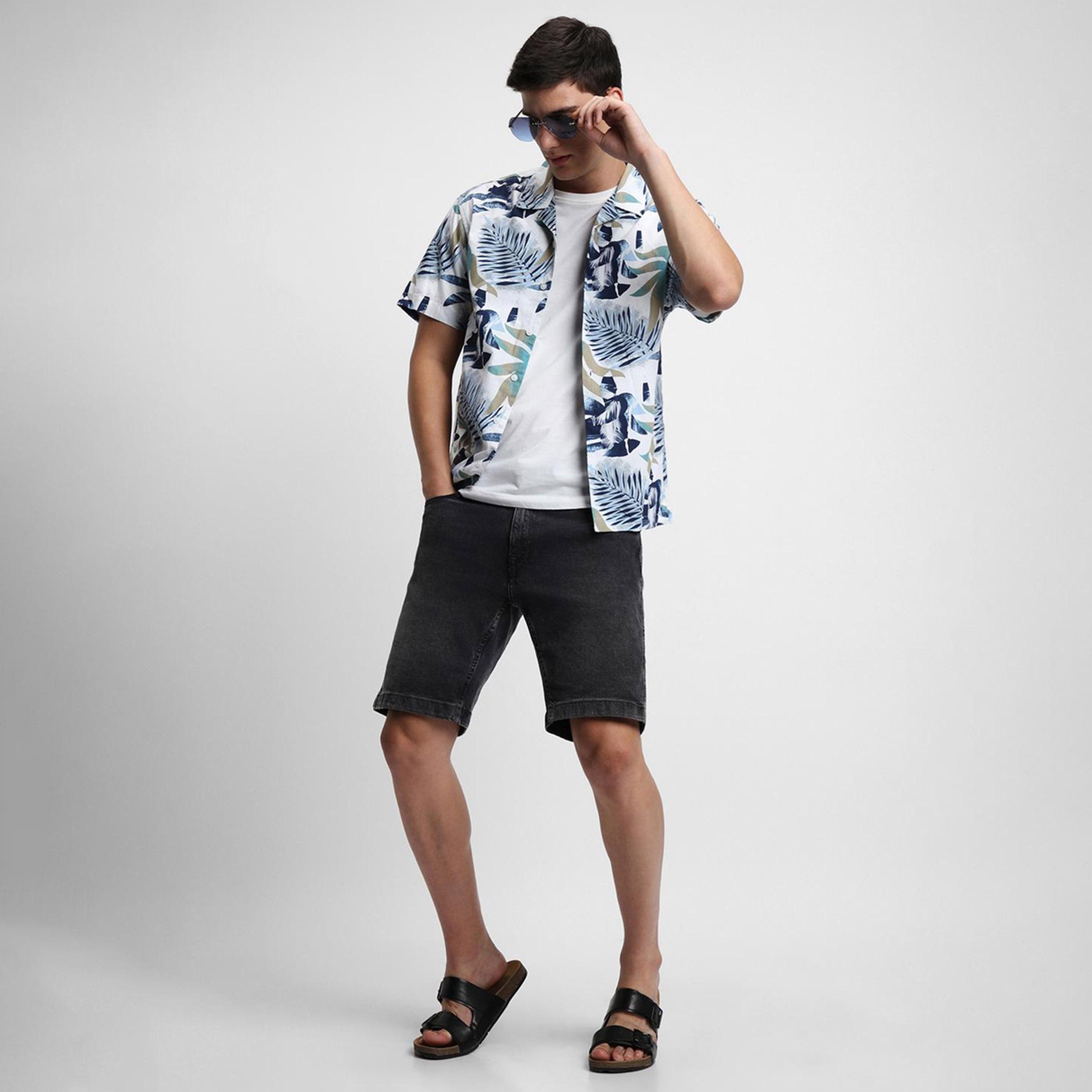 Dennis Lingo X Styli Multicolor Slim Fit Conversational Printed Opaque Cotton Casual Shirt-men-clothing-shirts-image-1
