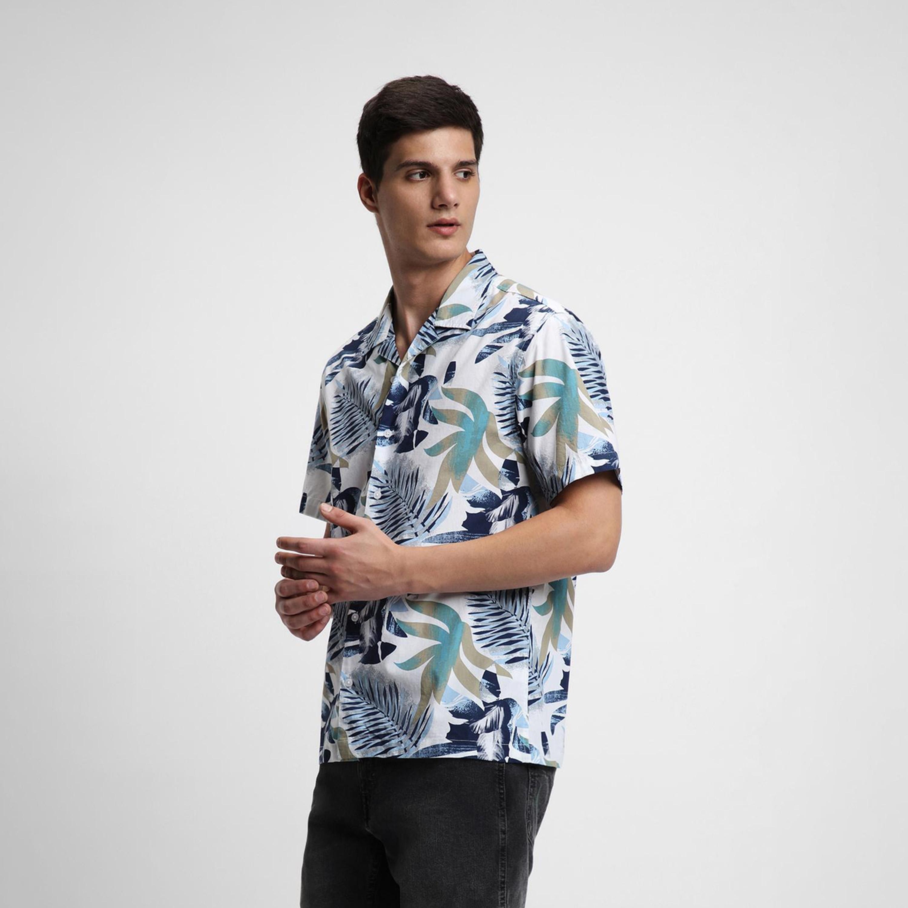 Dennis Lingo X Styli Multicolor Slim Fit Conversational Printed Opaque Cotton Casual Shirt-men-clothing-shirts-image-3