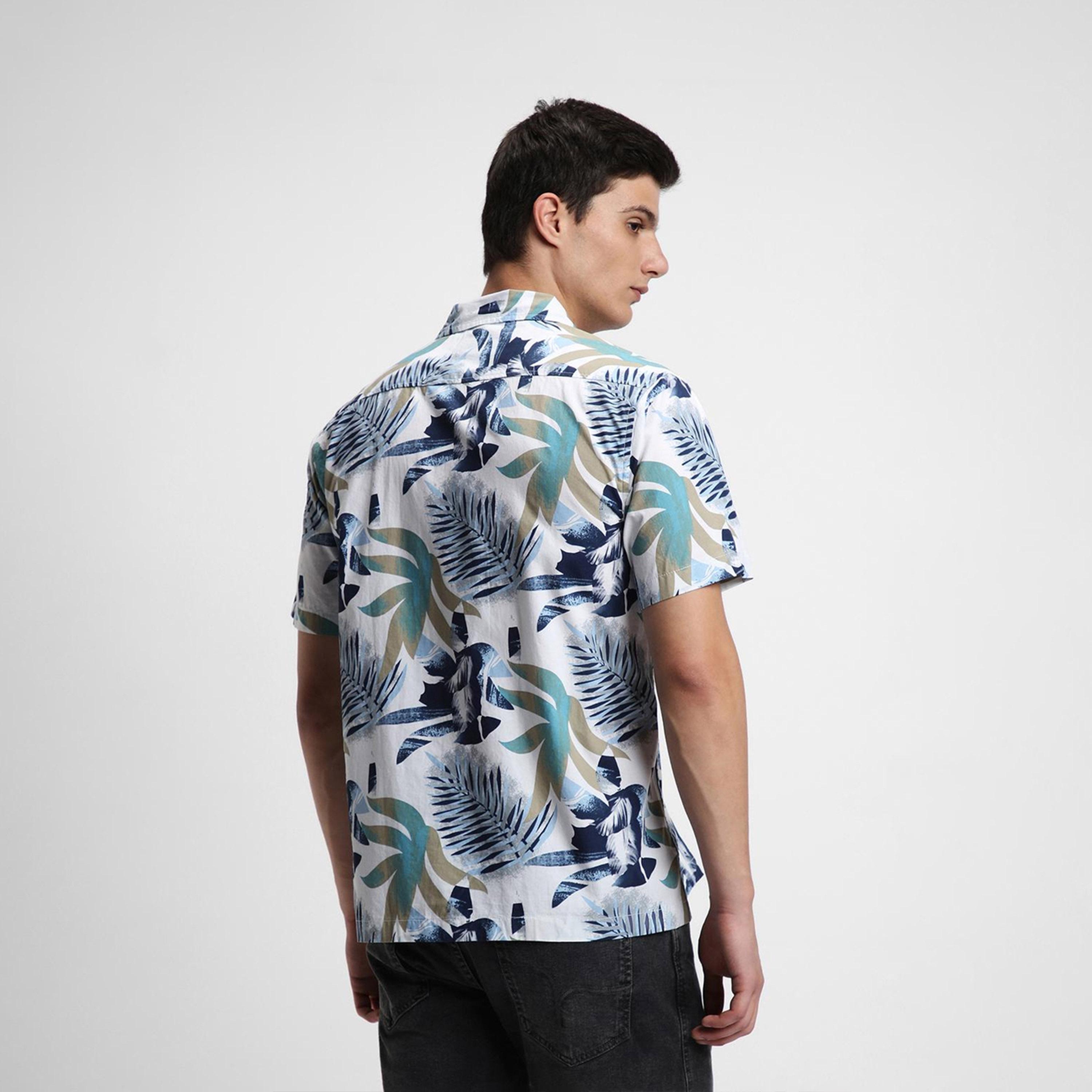 Dennis Lingo X Styli Multicolor Slim Fit Conversational Printed Opaque Cotton Casual Shirt-men-clothing-shirts-image-4