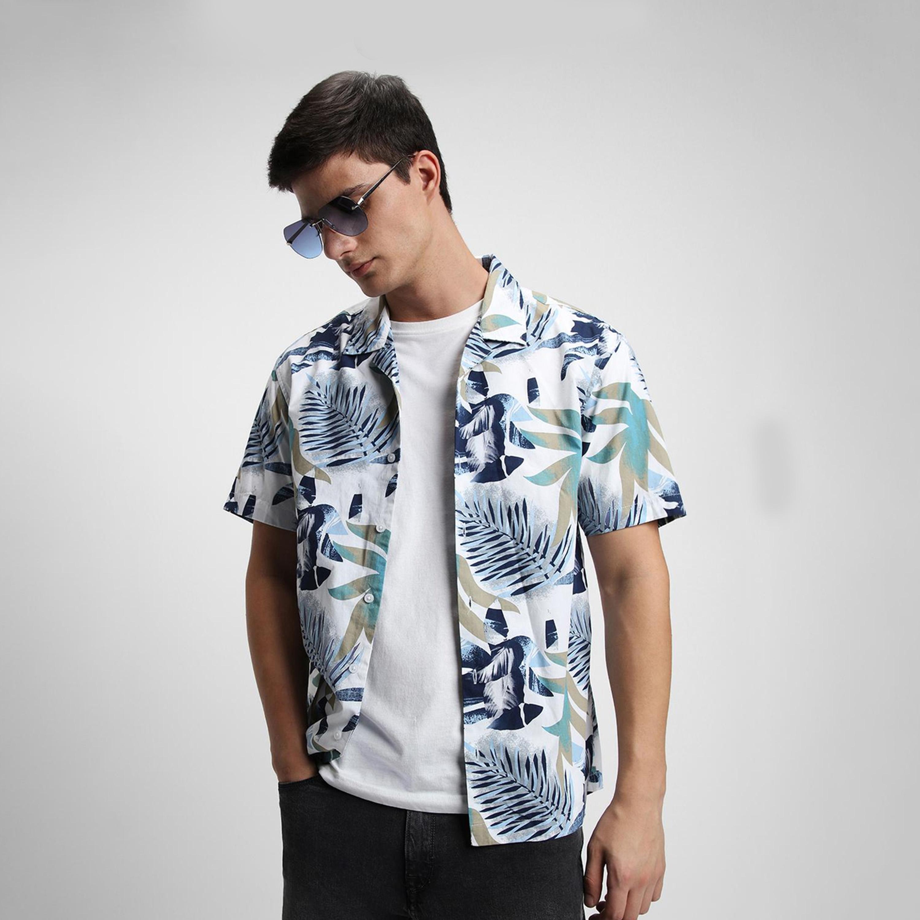 Dennis Lingo X Styli Multicolor Slim Fit Conversational Printed Opaque Cotton Casual Shirt-men-clothing-shirts-image-5