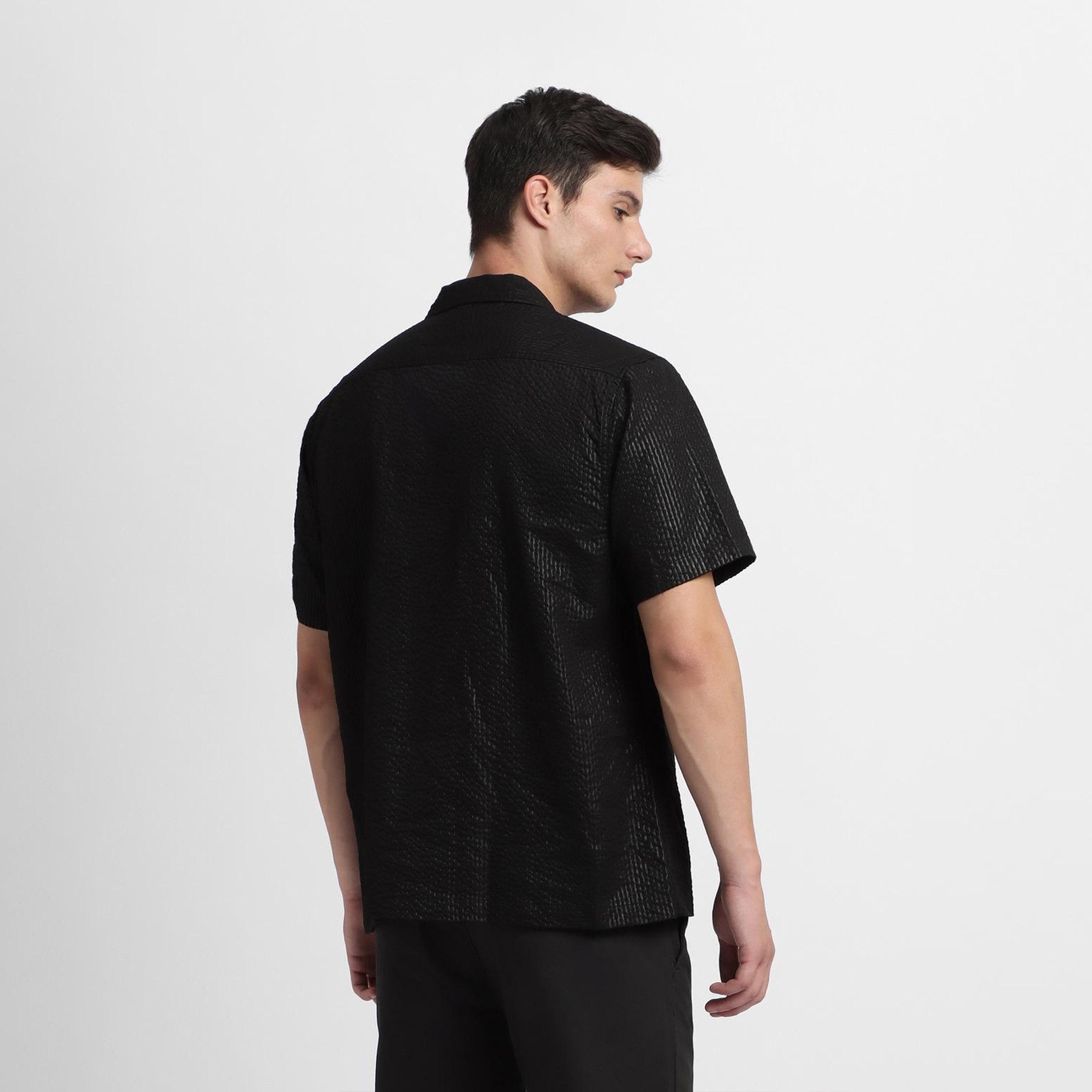 دينيس لينغو× ستايلي-  قميص كاجوال ياقة كوبية مزخرفة-men-clothing-shirts-image-4