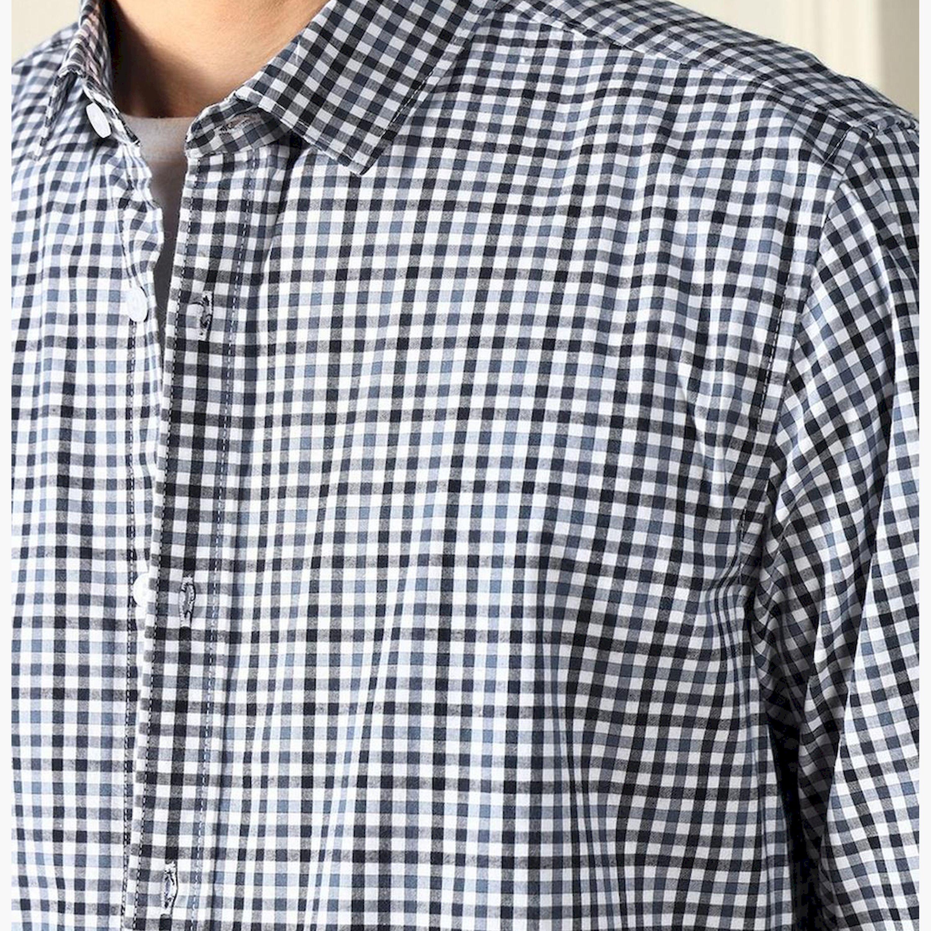 Dennis Lingo X Styli Blue Gingham Checks Opaque Checked Casual Shirt-men-clothing-shirts-image-6