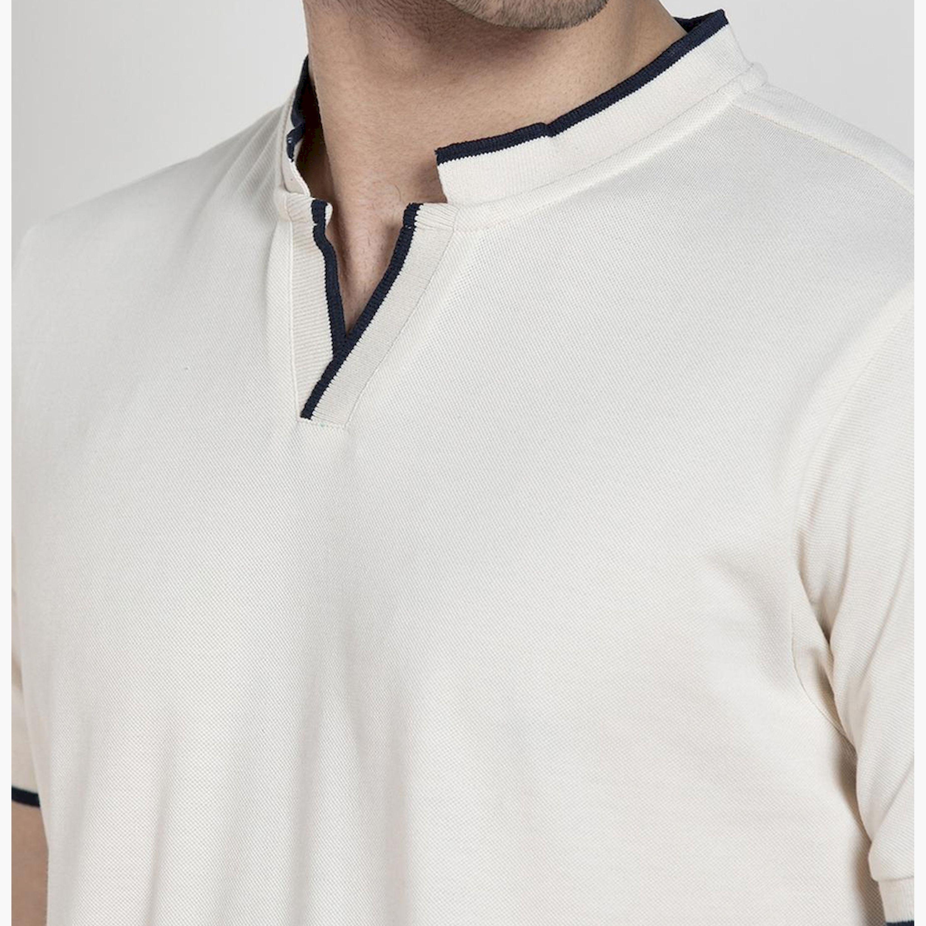 دينيس لينغو× ستايلي-  تي شيرت ياقة الماندرين لون أبيض-men-clothing-tshirtsandpolos-tshirts-image-6