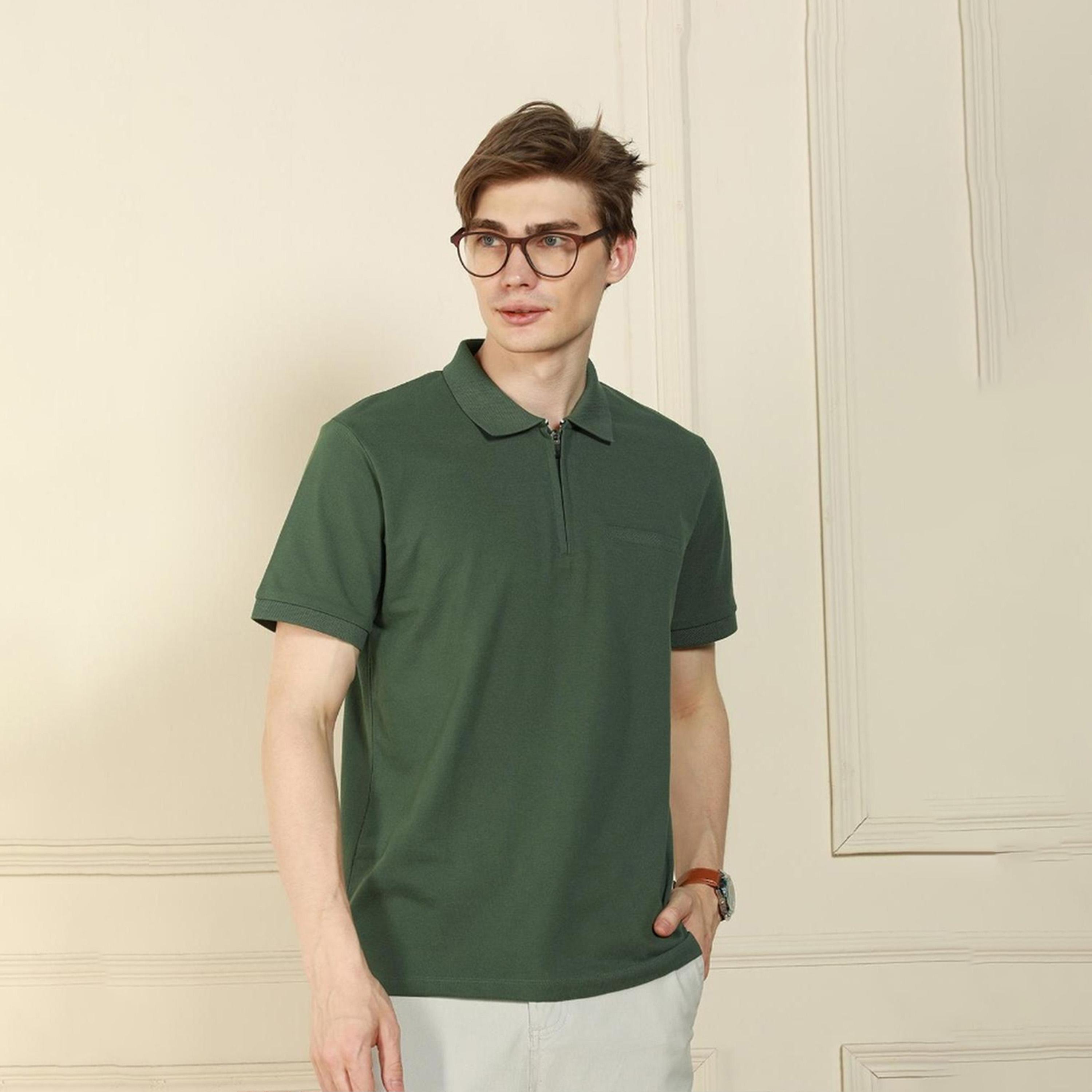 Dennis Lingo X Styli Green Solid T-shirt-men-clothing-tshirtsandpolos-tshirts-image-2