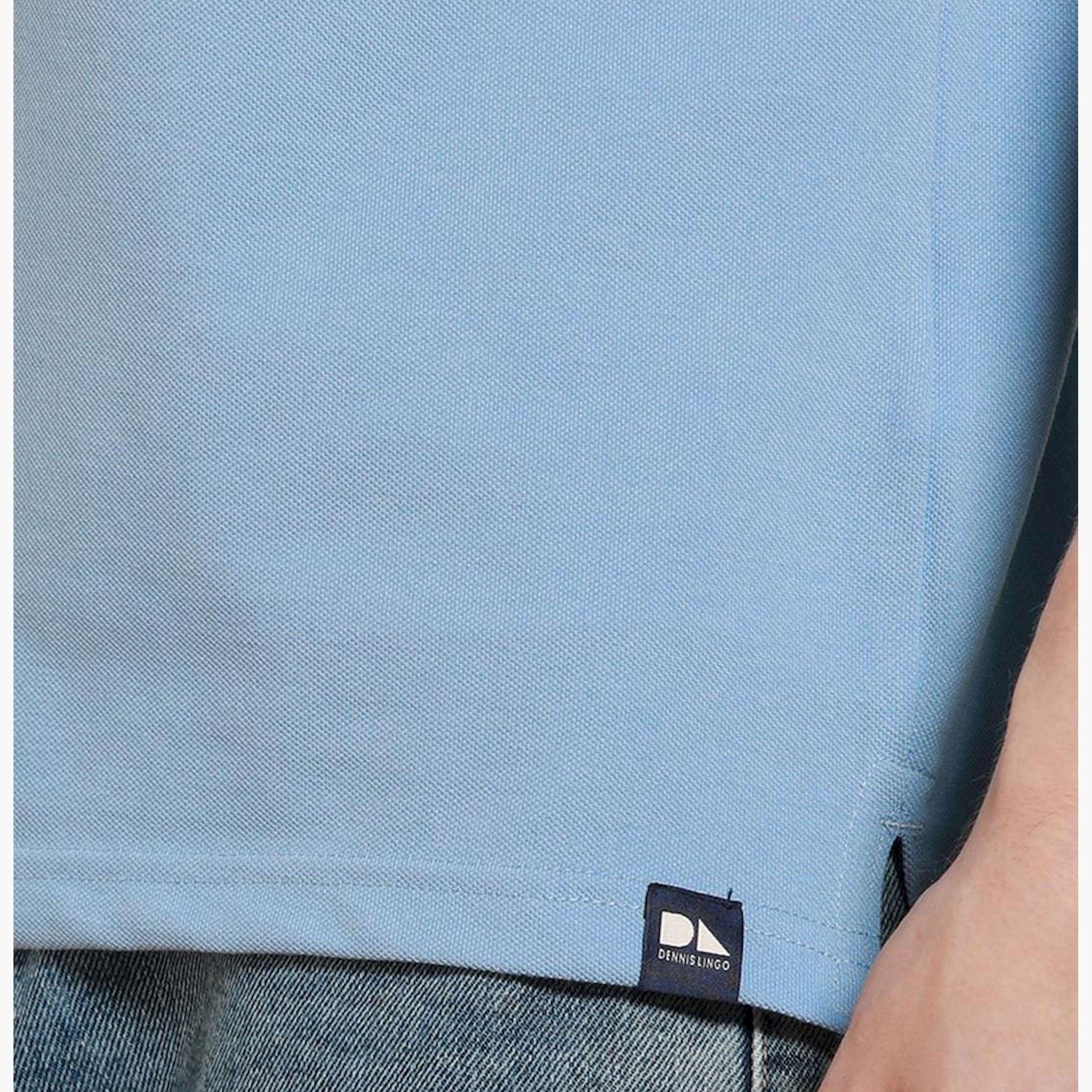 دينيس لينغو× ستايلي-  تي شيرت قطن بقصة عادية وأكمام قصيرة ورقبة هينلي باللون الأزرق-men-clothing-tshirtsandpolos-tshirts-image-5