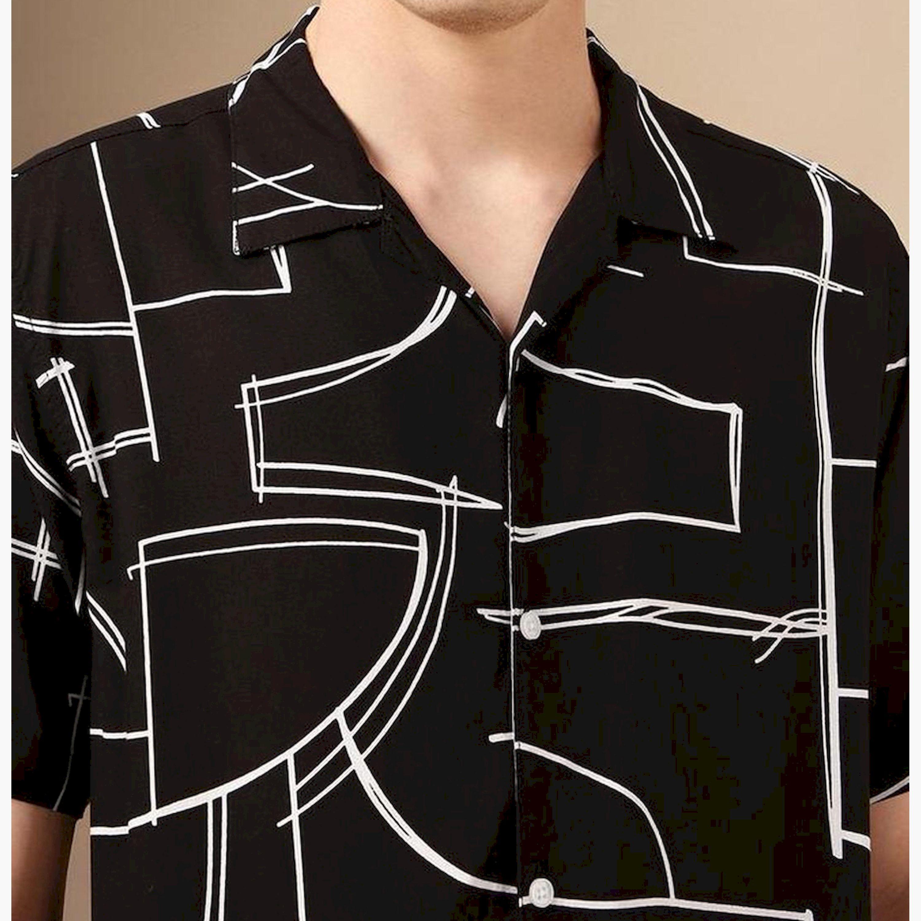 Dennis Lingo X Styli Multicolor Smart Abstract Printed Cuban Collar Relaxed Fit Casual Shirt-men-clothing-shirts-image-4