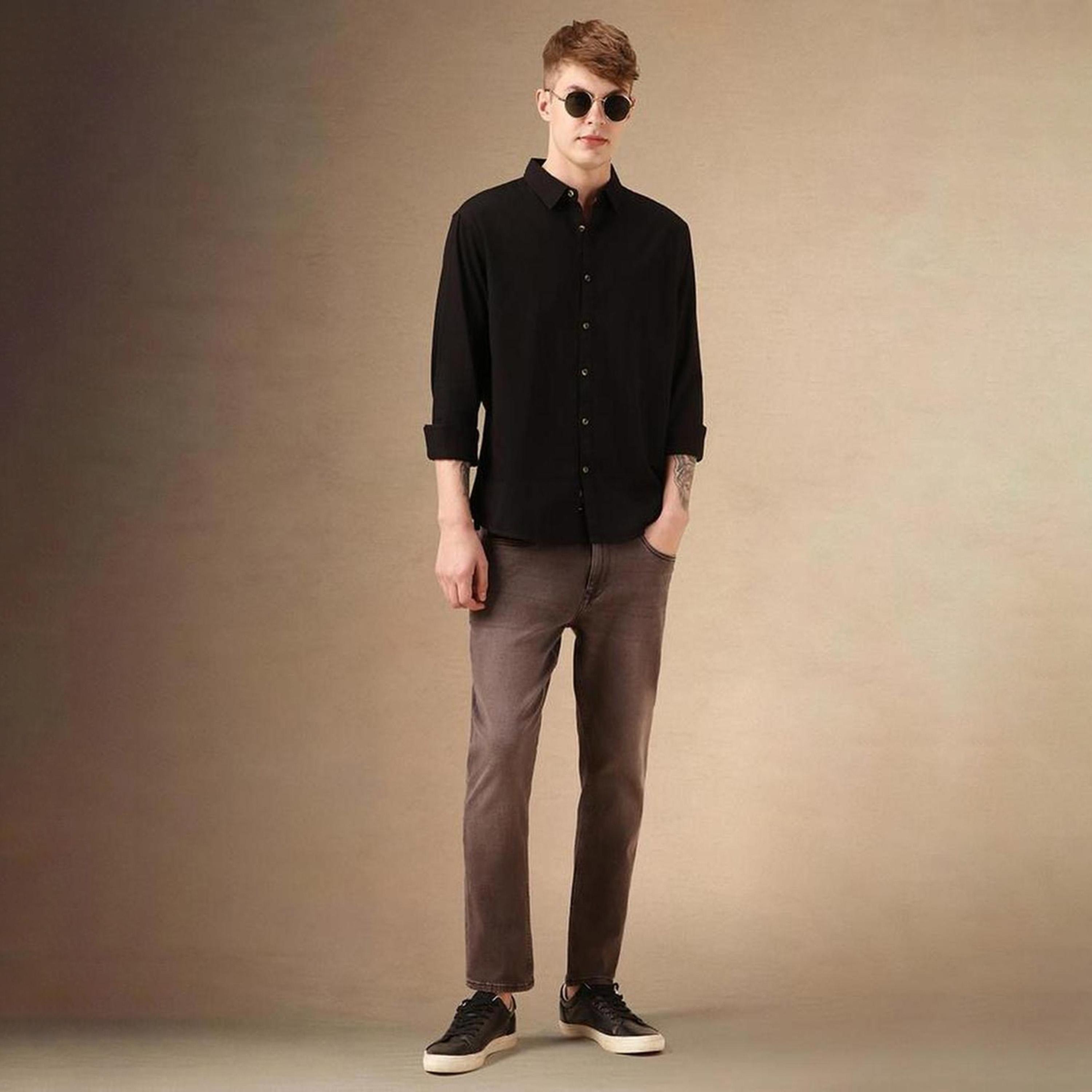Dennis Lingo X Styli Multicolor Spread Collar Solid Cotton Casual Shirt-men-clothing-shirts-image-2