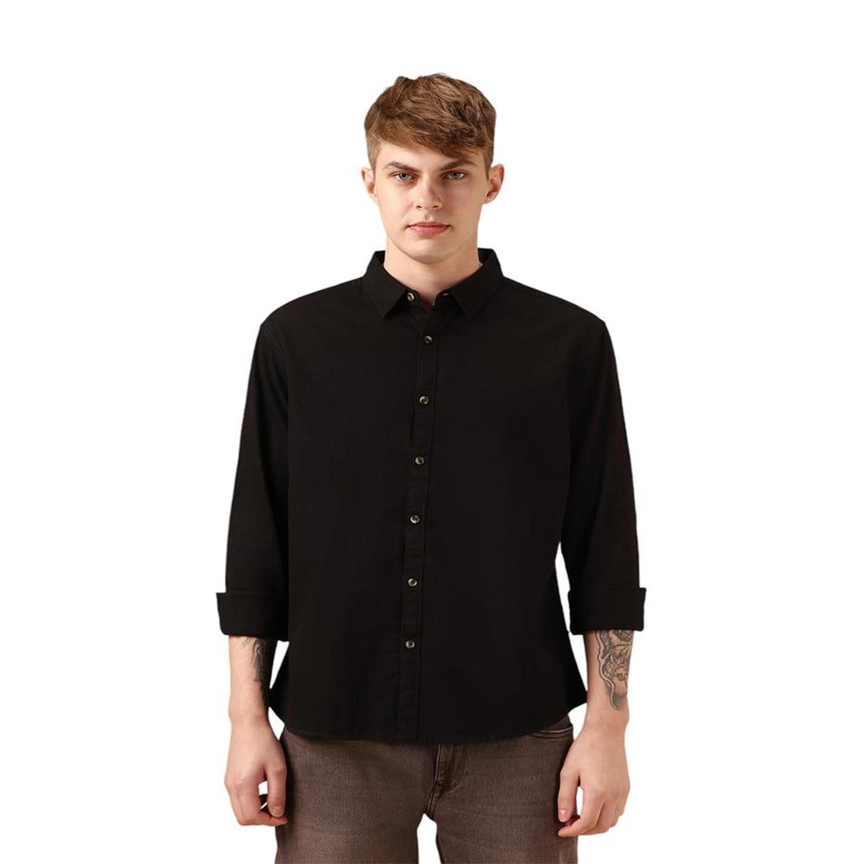 Dennis Lingo X Styli Multicolor Spread Collar Solid Cotton Casual Shirt-men-clothing-shirts-image-4
