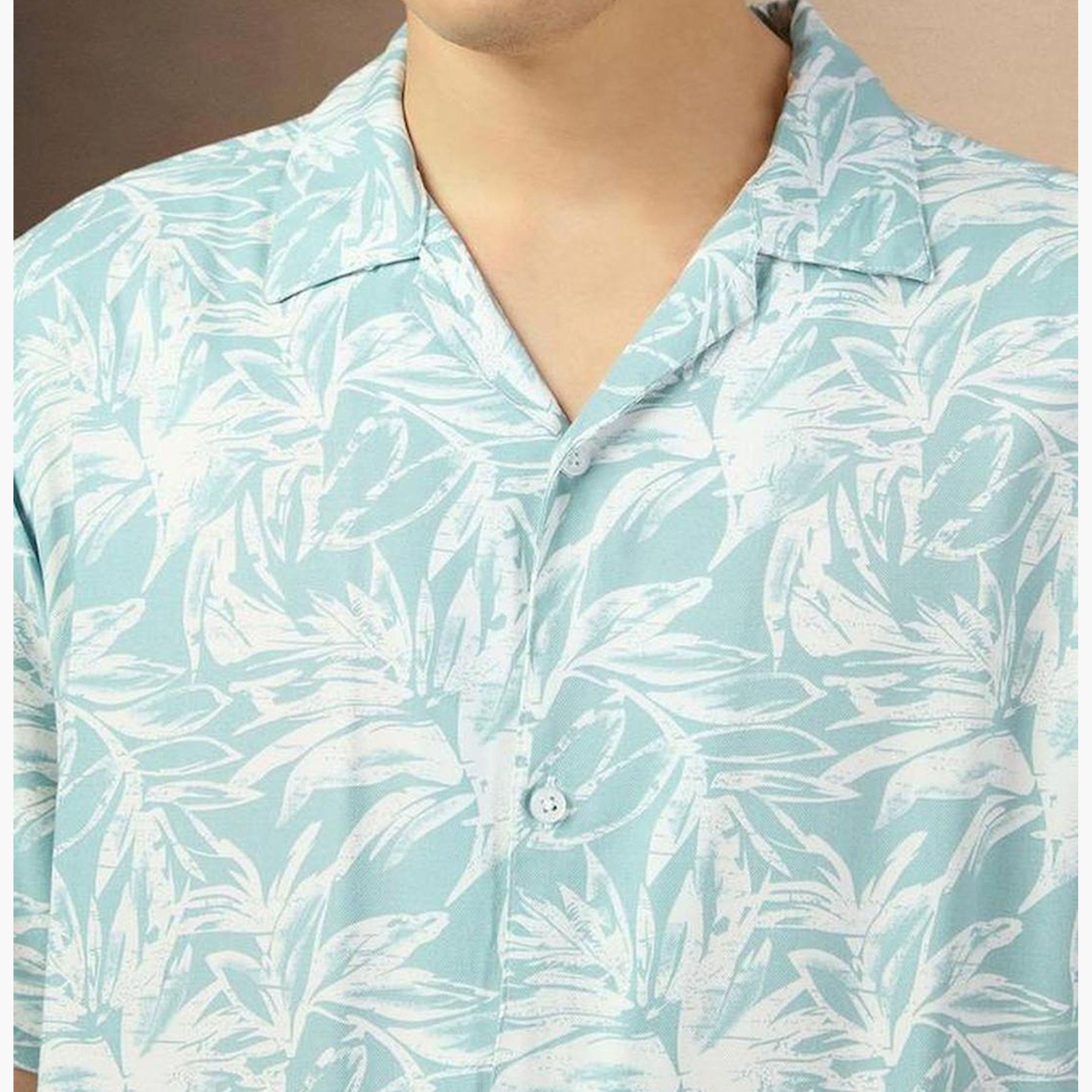 دينيس لينغو× ستايلي-  قميص كاجوال متعدد الألوان ياقة كوبية ومورّد-men-clothing-shirts-image-6
