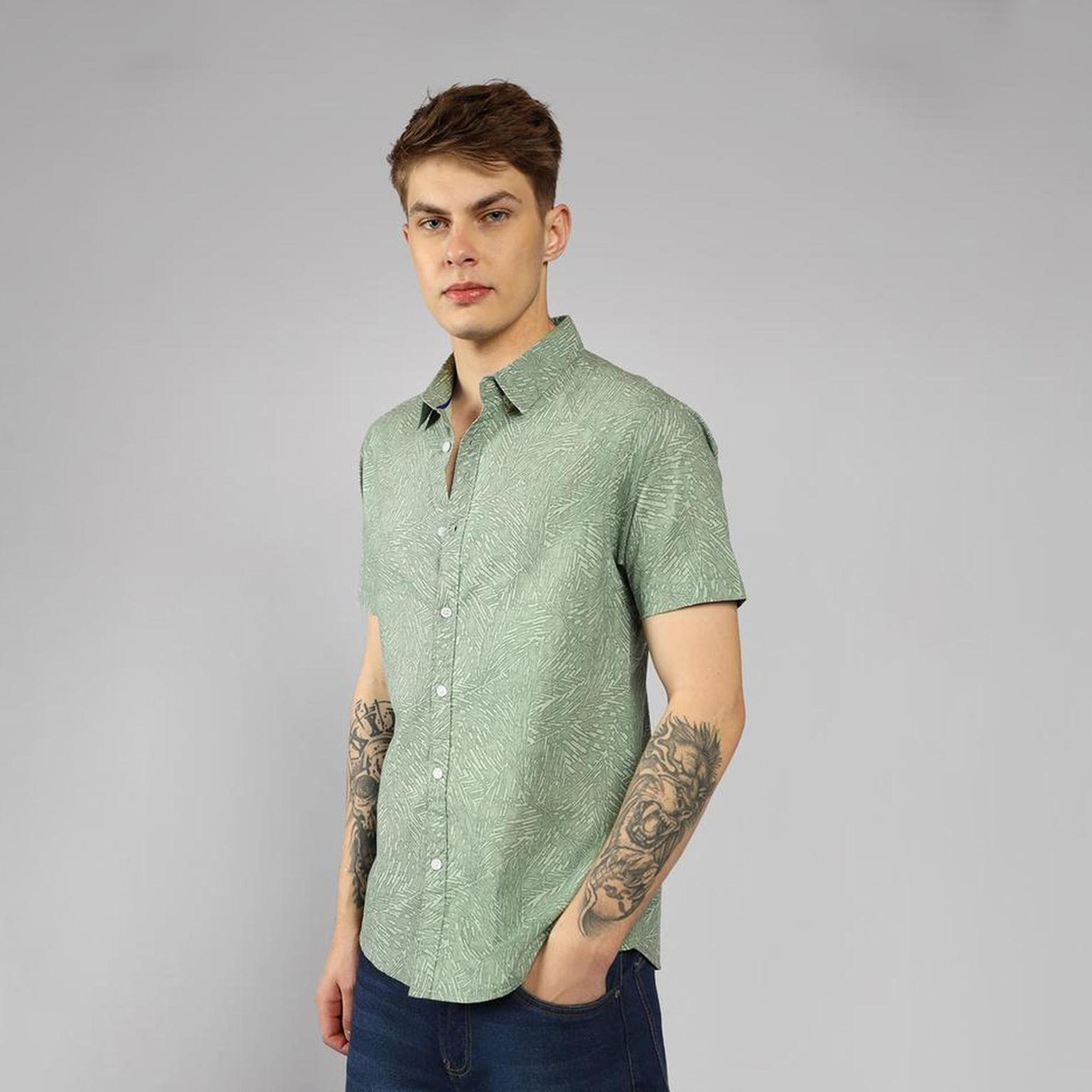 Dennis Lingo X Styli Multicolor Abstract Printed Spread Collar Short Sleeves Casual Shirt-men-clothing-shirts-image-3