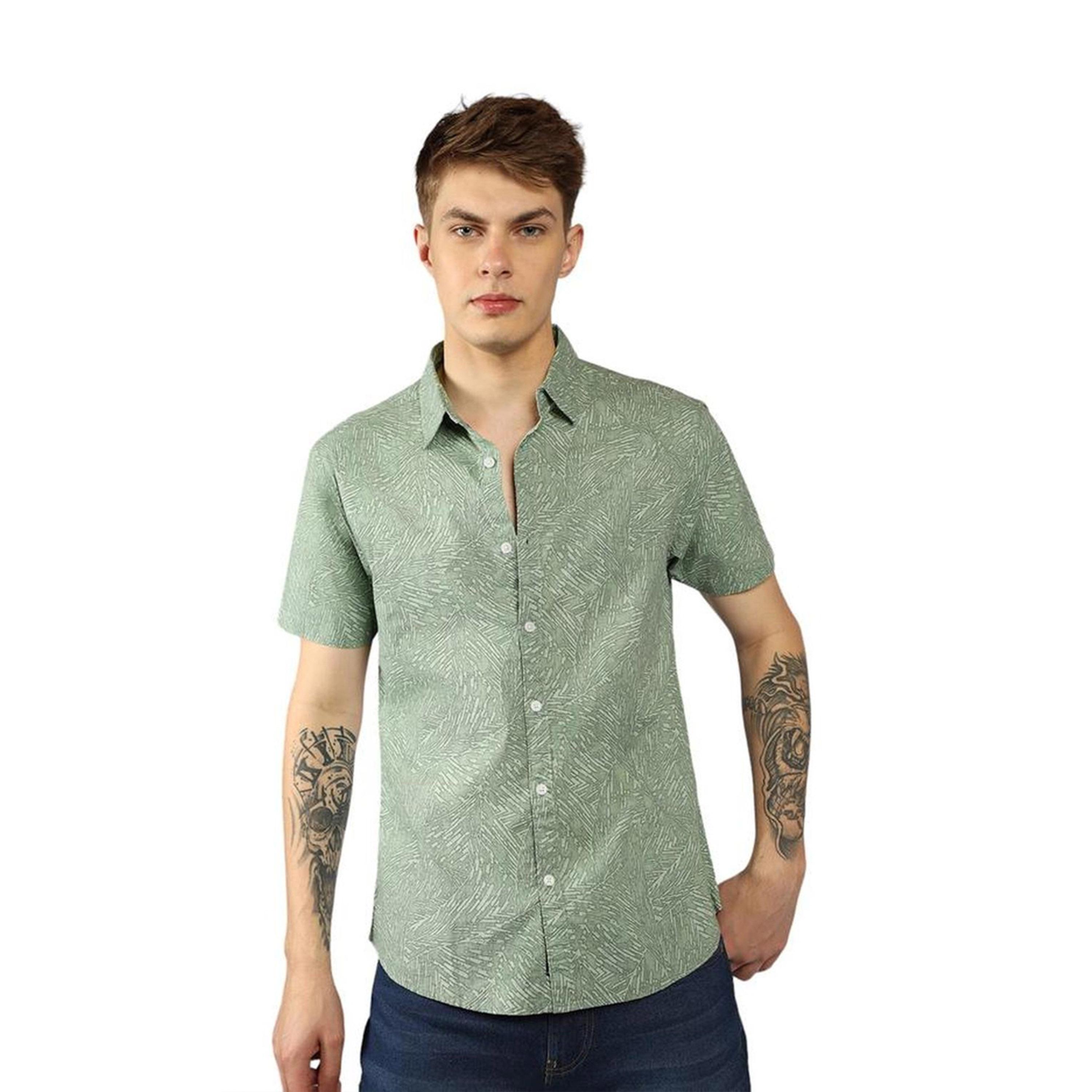Dennis Lingo X Styli Multicolor Abstract Printed Spread Collar Short Sleeves Casual Shirt-men-clothing-shirts-image-5