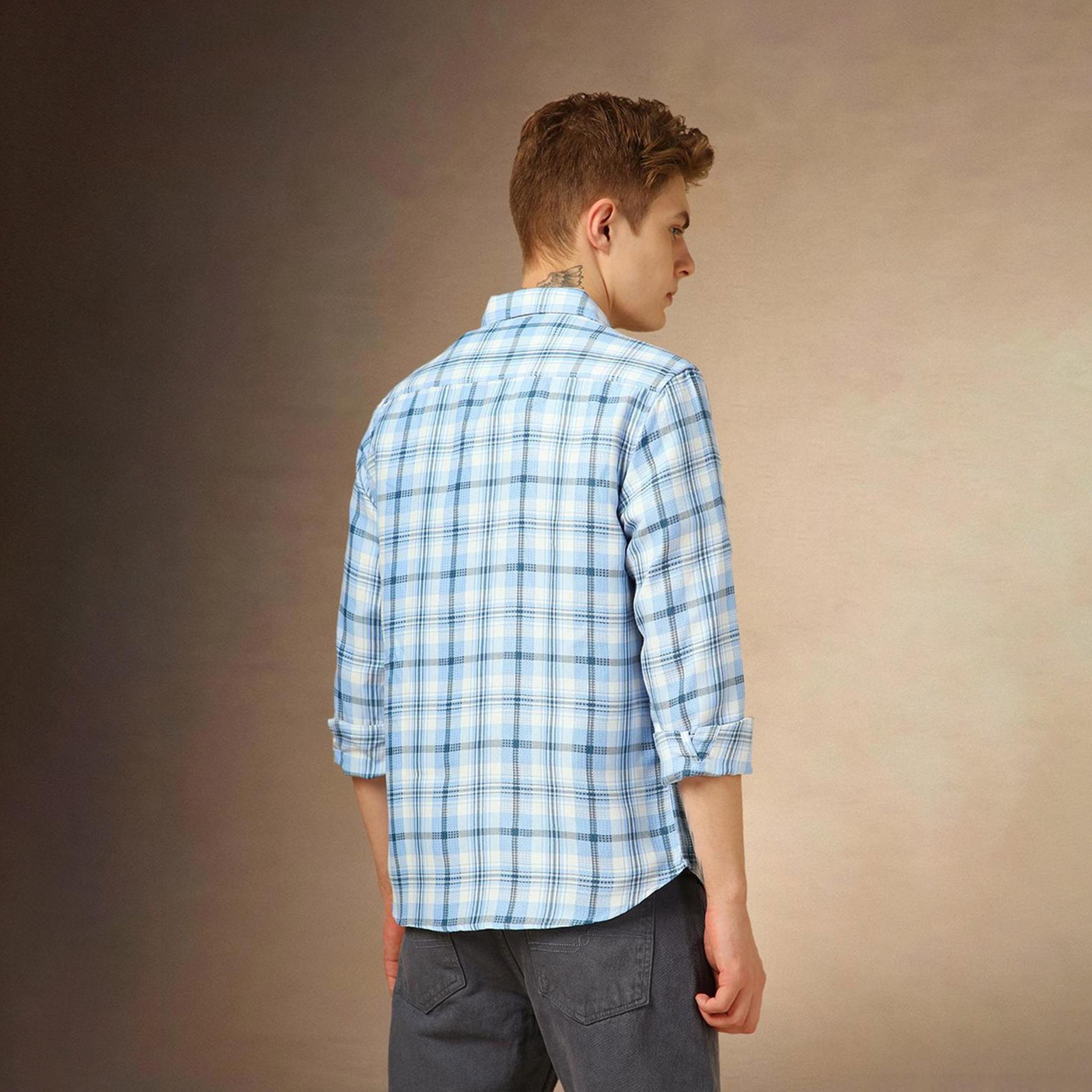 دينيس لينغو× ستايلي-  قميص كاجوال متعدد الألوان ياقة واسعة من قطن الترتان ومقاس مريح-men-clothing-shirts-image-5