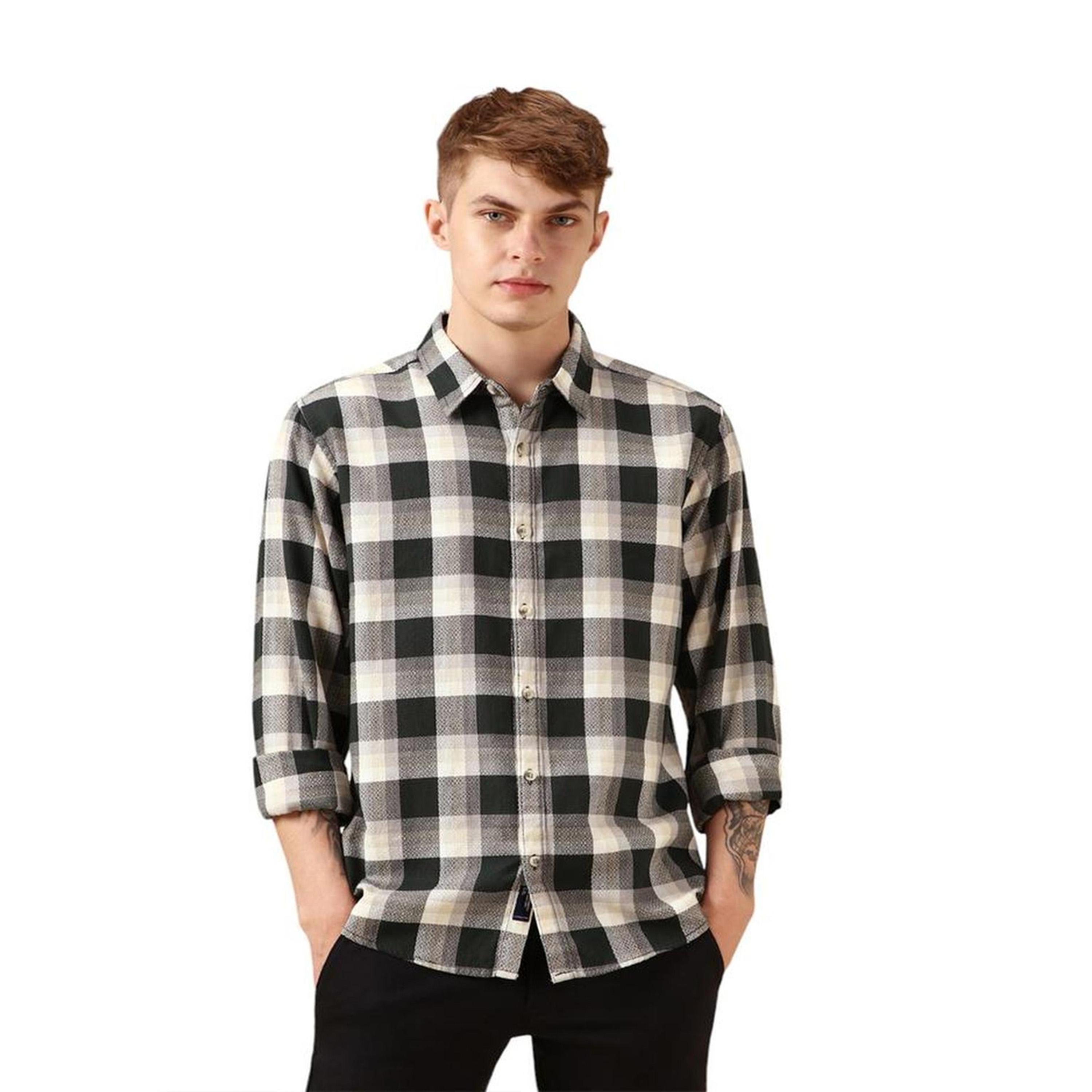 Dennis Lingo X Styli Buffalo Checks Relaxed Fit Cotton Casual Shirt-men-clothing-shirts-image-1