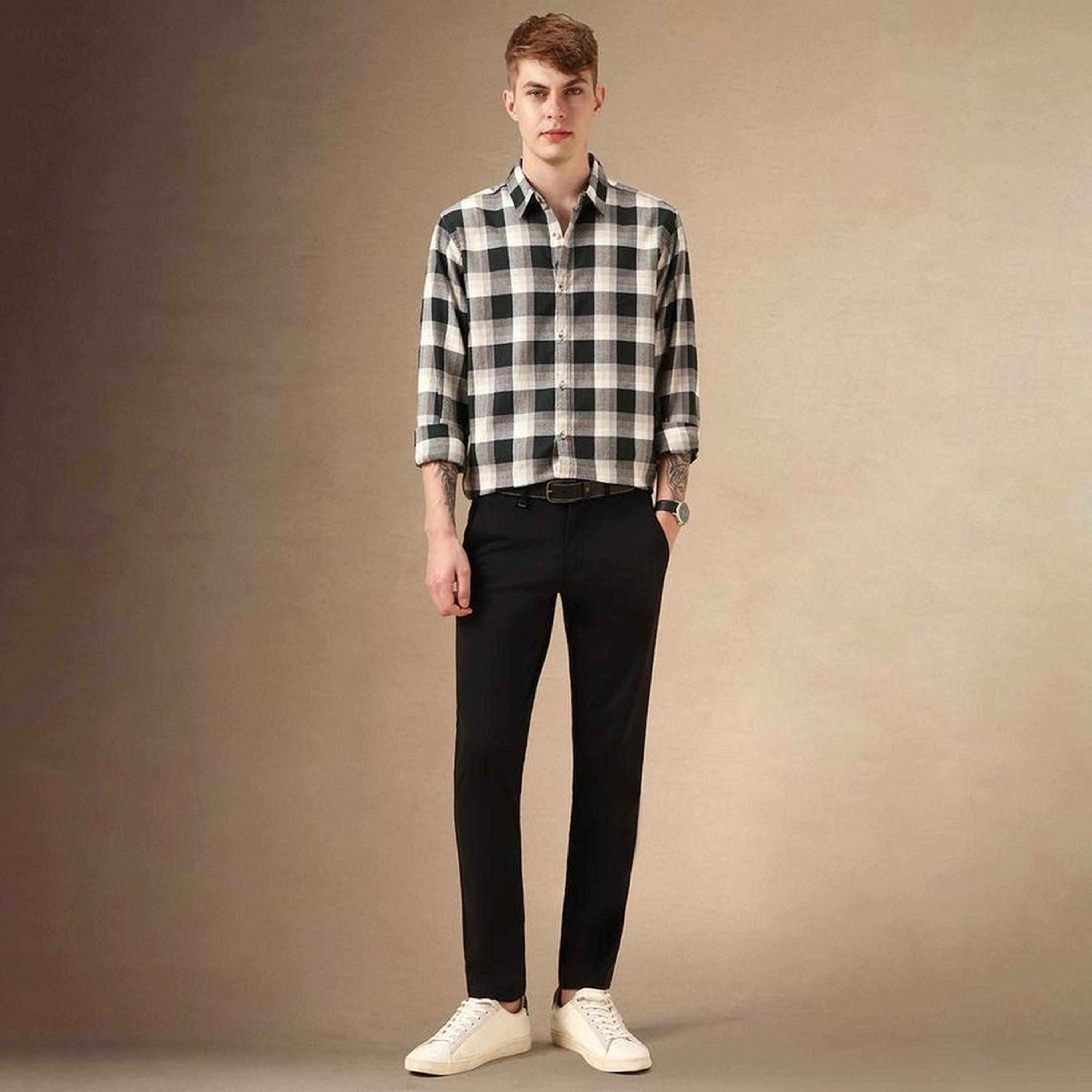 Dennis Lingo X Styli Buffalo Checks Relaxed Fit Cotton Casual Shirt-men-clothing-shirts-image-2