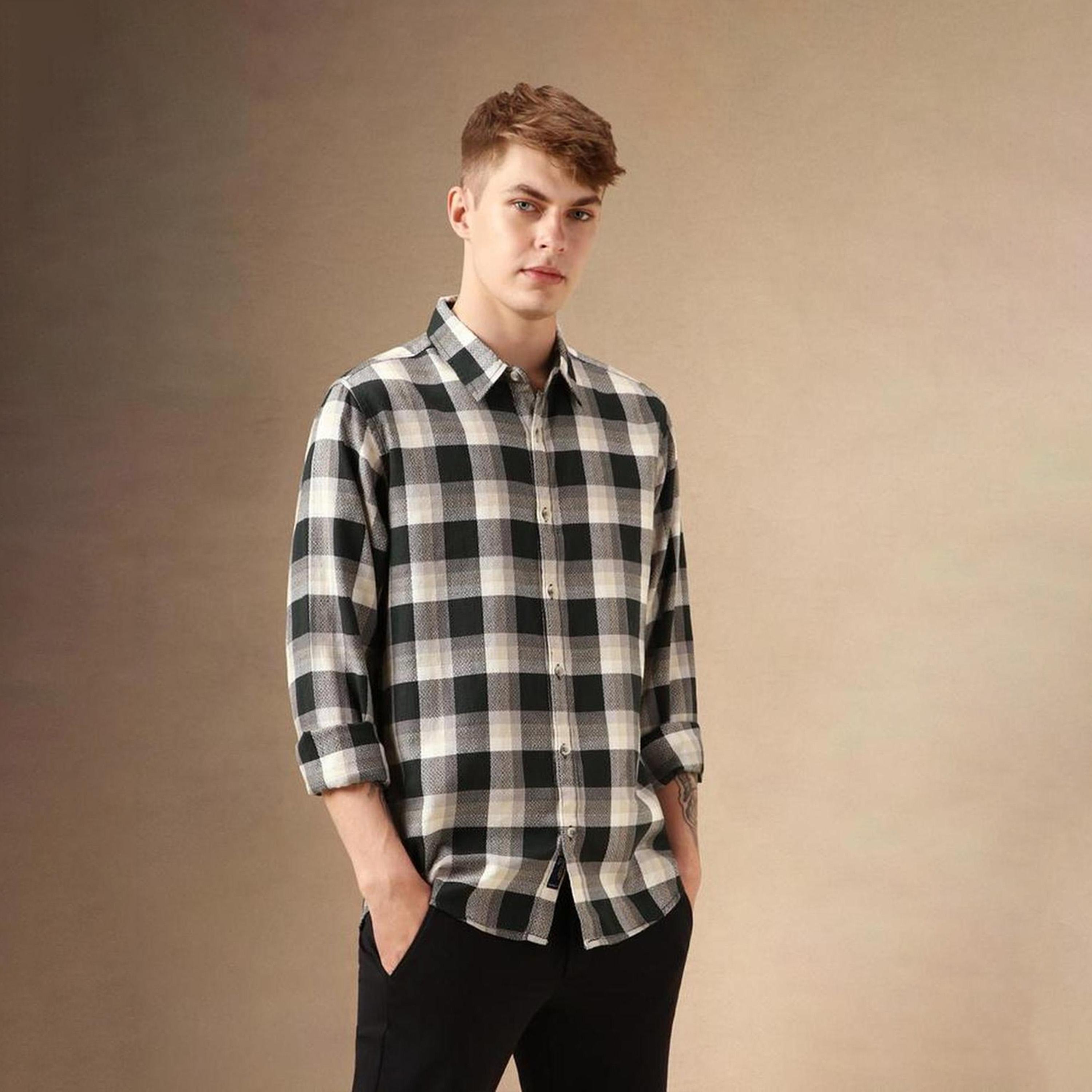Dennis Lingo X Styli Buffalo Checks Relaxed Fit Cotton Casual Shirt-men-clothing-shirts-image-3