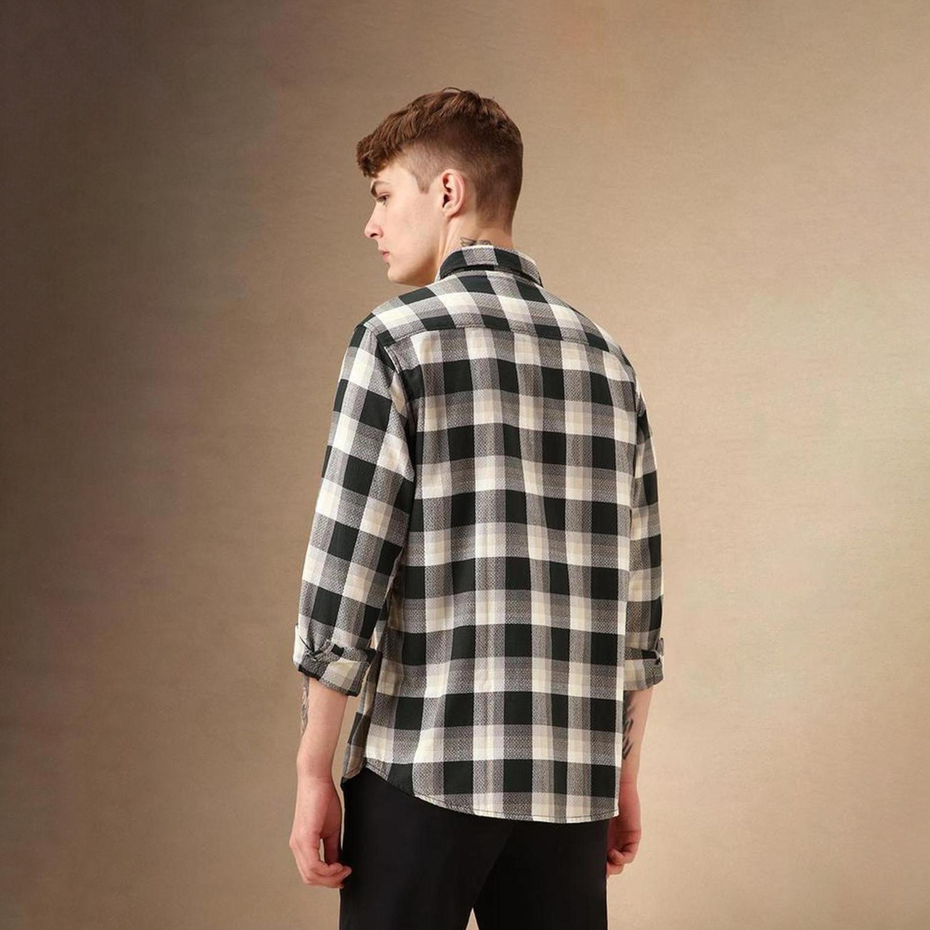 Dennis Lingo X Styli Buffalo Checks Relaxed Fit Cotton Casual Shirt-men-clothing-shirts-image-6
