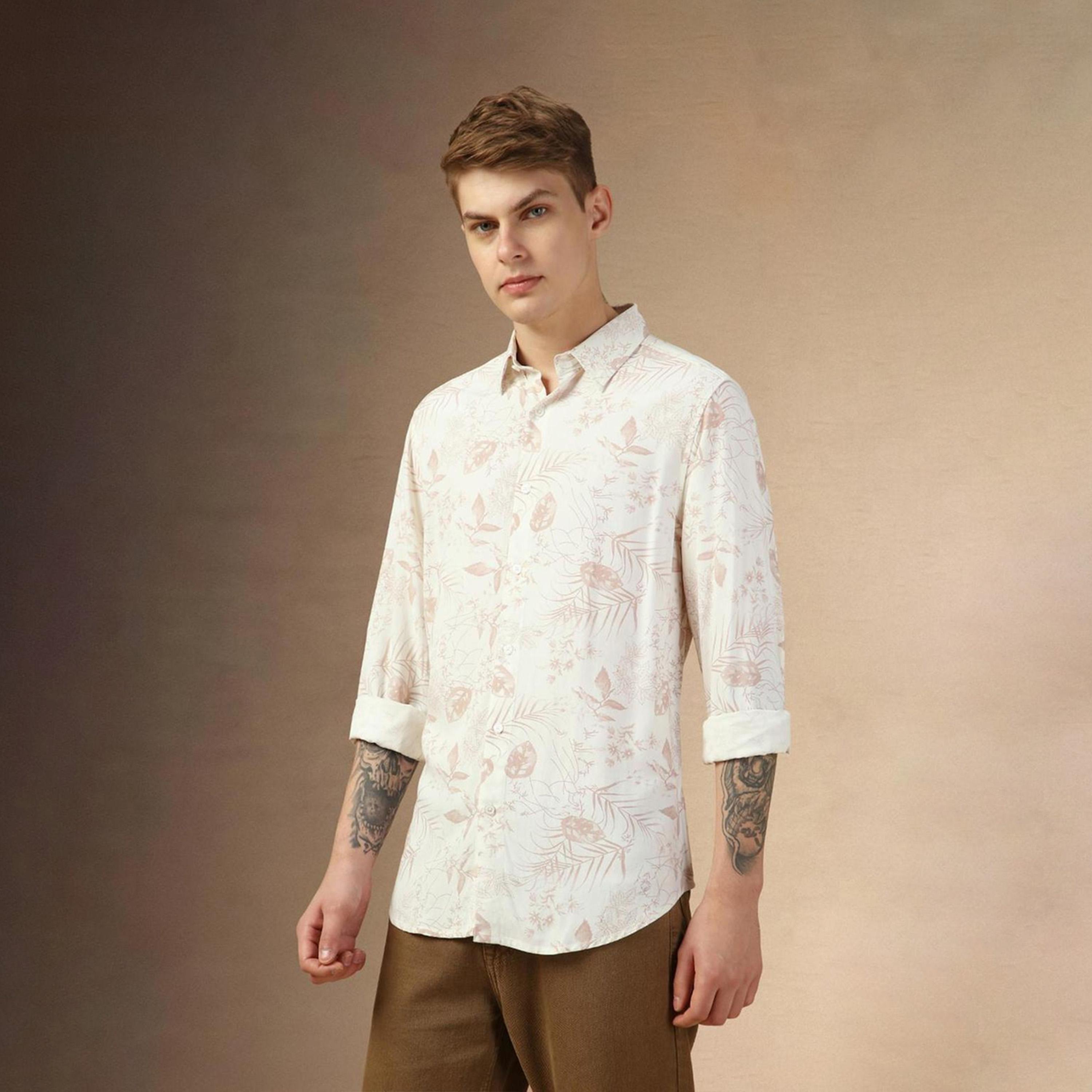 Dennis Lingo X Styli Pink Relaxed Fit Floral Printed Spread Collar Pure Cotton Casual Shirt-men-clothing-shirts-image-1