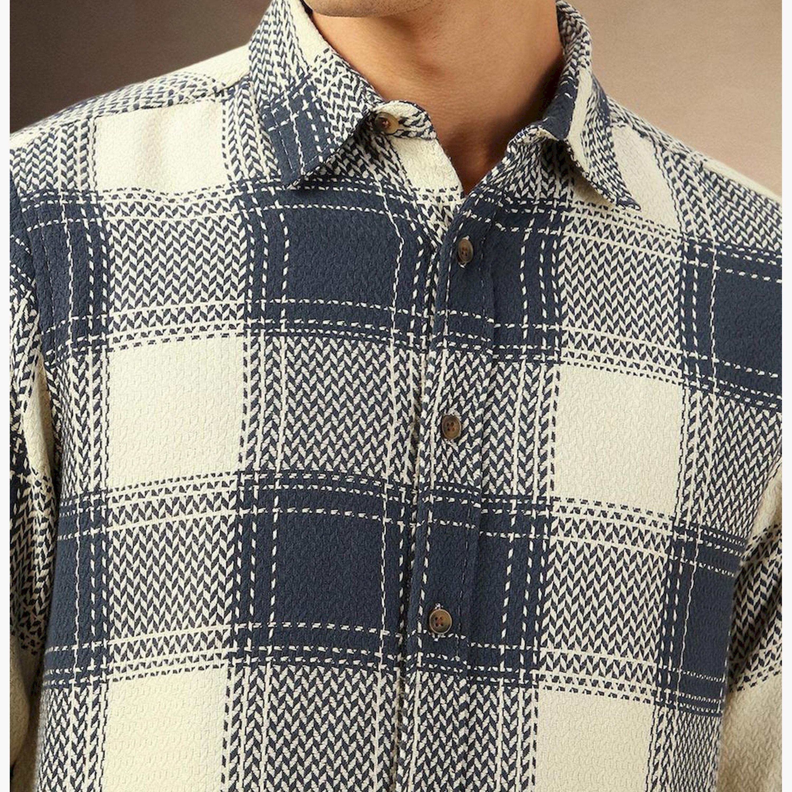 دينيس لينغو× ستايلي-  سترة رجالية مريحة ياقة واسعة قطن بمقاس مريح-men-clothing-shirts-image-4