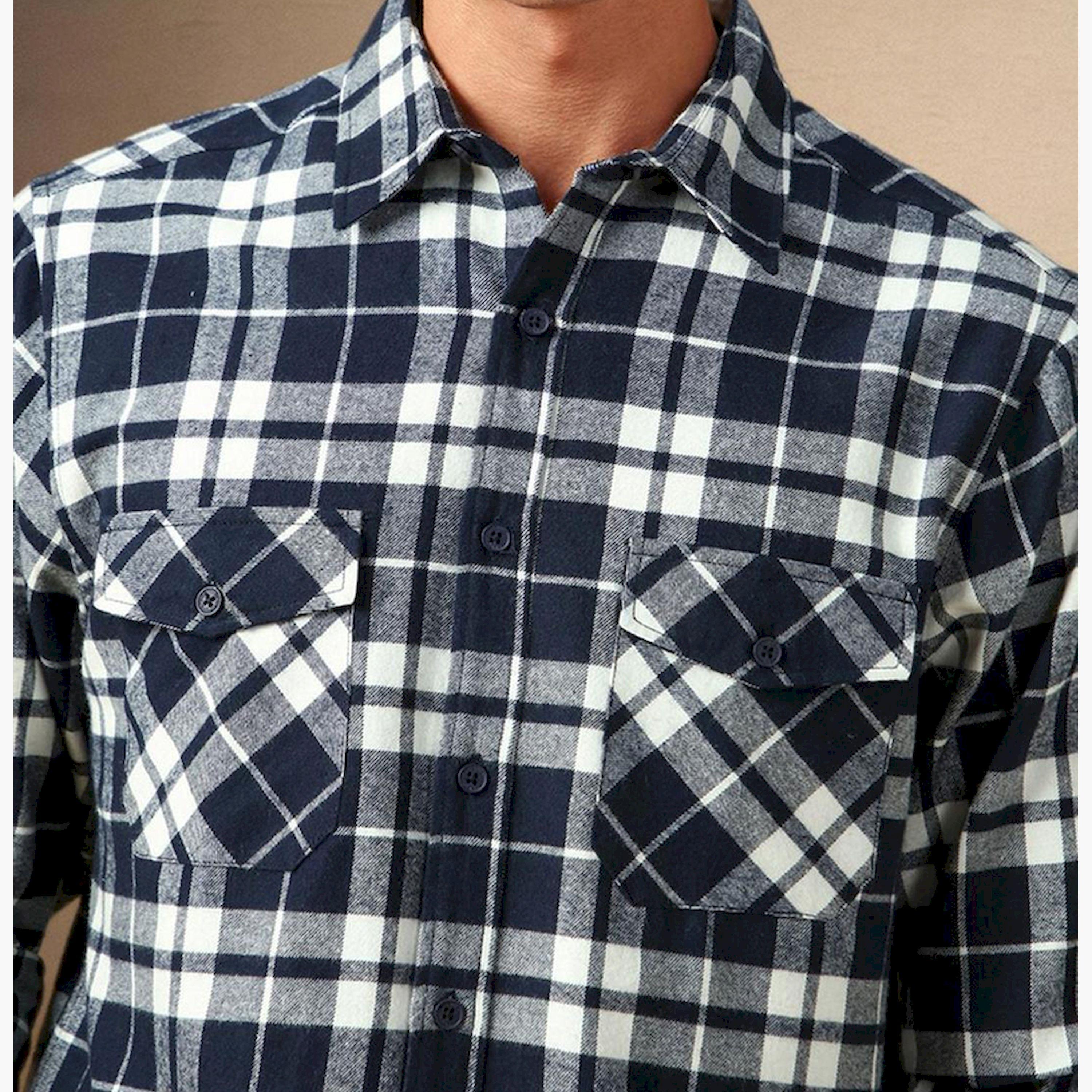 دينيس لينغو× ستايلي-  قميص كاجوال للرجال ياقة واسعة من الفانيلا مصنوع قطن ومقاس مريح-men-clothing-shirts-image-6