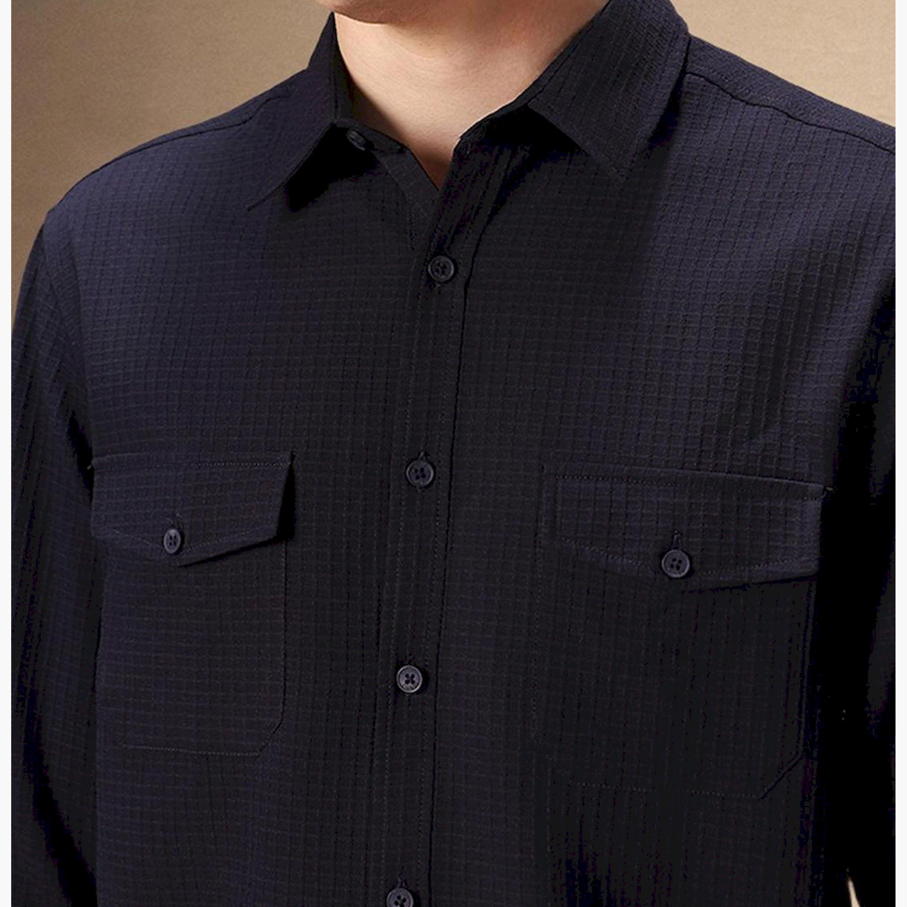 Dennis Lingo X Styli Men Spread Collar Textured Cotton Relaxed Fit Casual Shirt-men-clothing-shirts-image-4