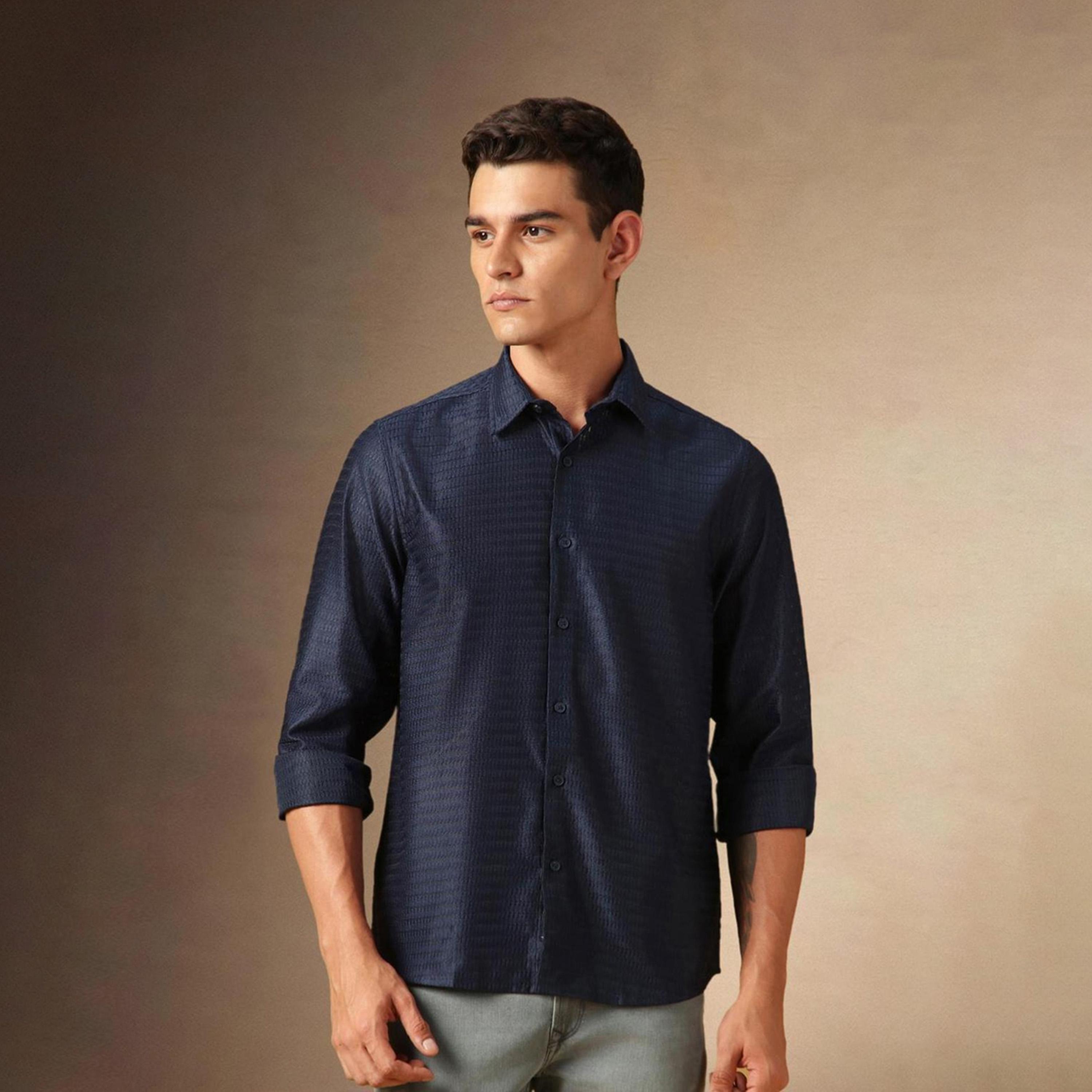 Dennis Lingo X Styli Black Opaque Casual Shirt-men-clothing-shirts-image-1