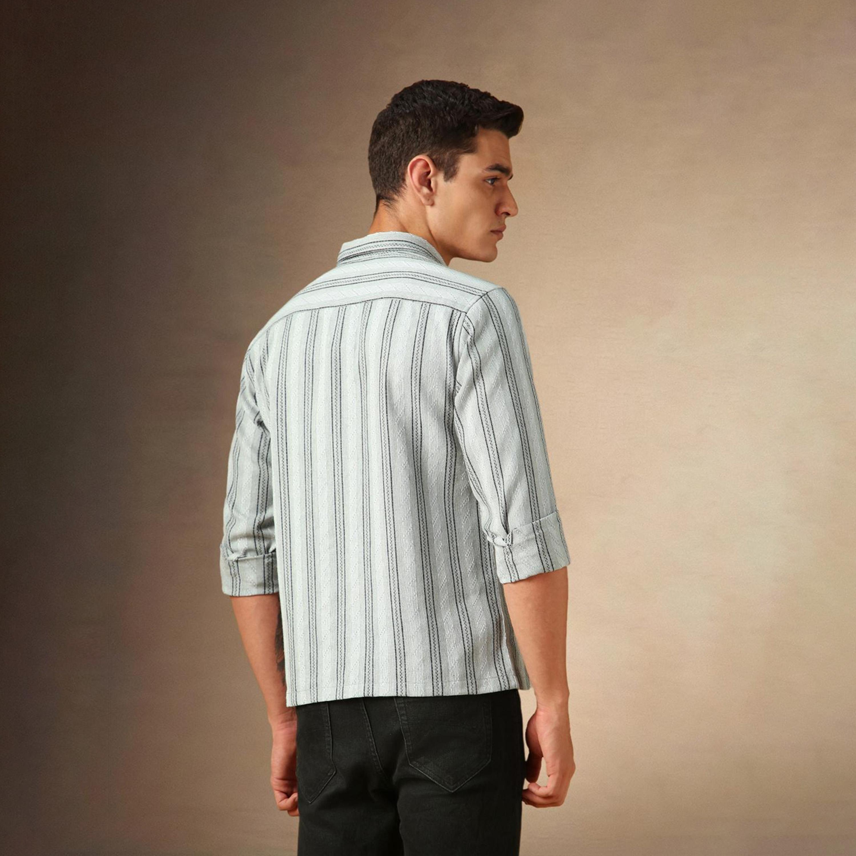 Dennis Lingo X Styli Grey Opaque Striped Casual Shirt-men-clothing-shirts-image-3