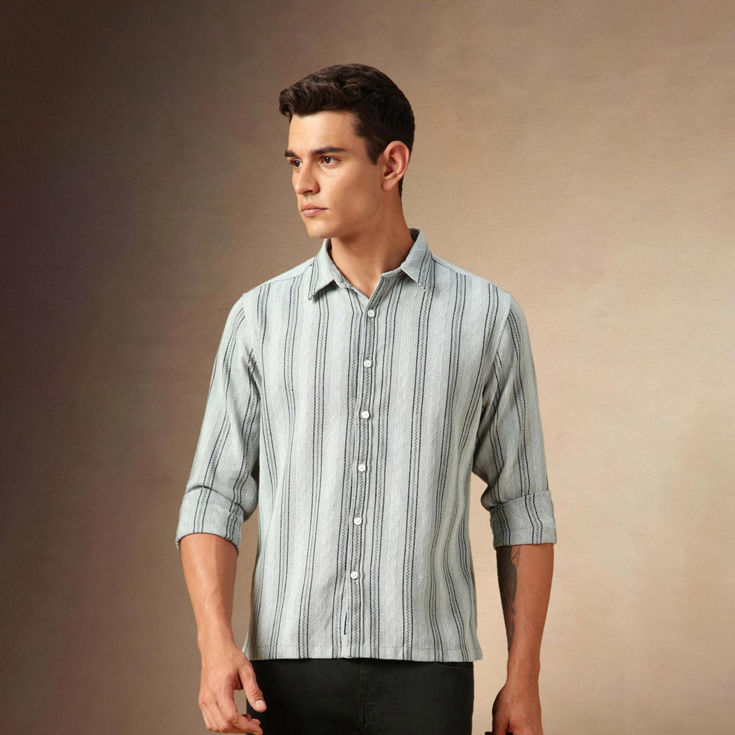 Dennis Lingo X Styli Grey Opaque Striped Casual Shirt-men-clothing-shirts-image-6
