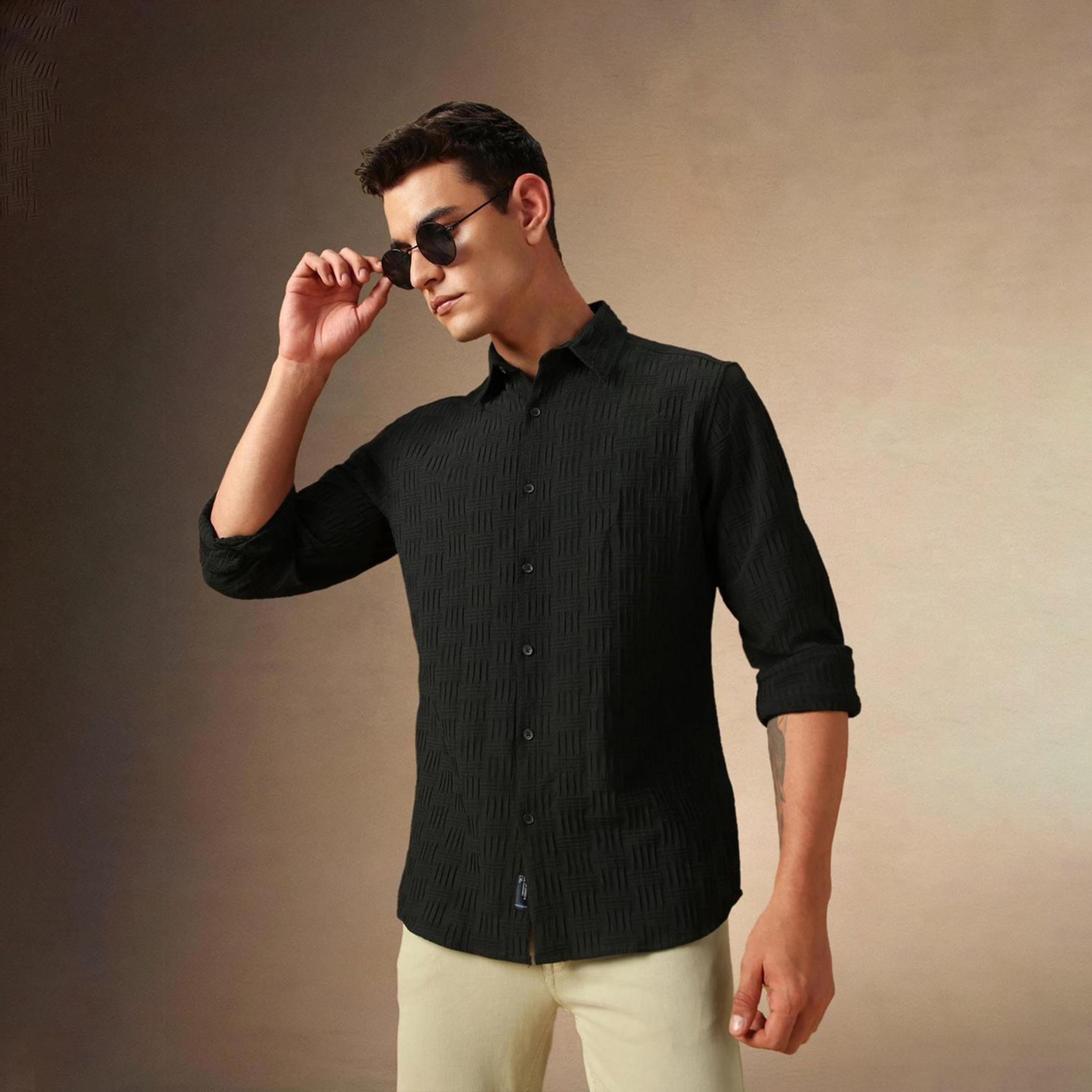 Dennis Lingo X Styli Black Opaque Casual Shirt-men-clothing-shirts-image-2