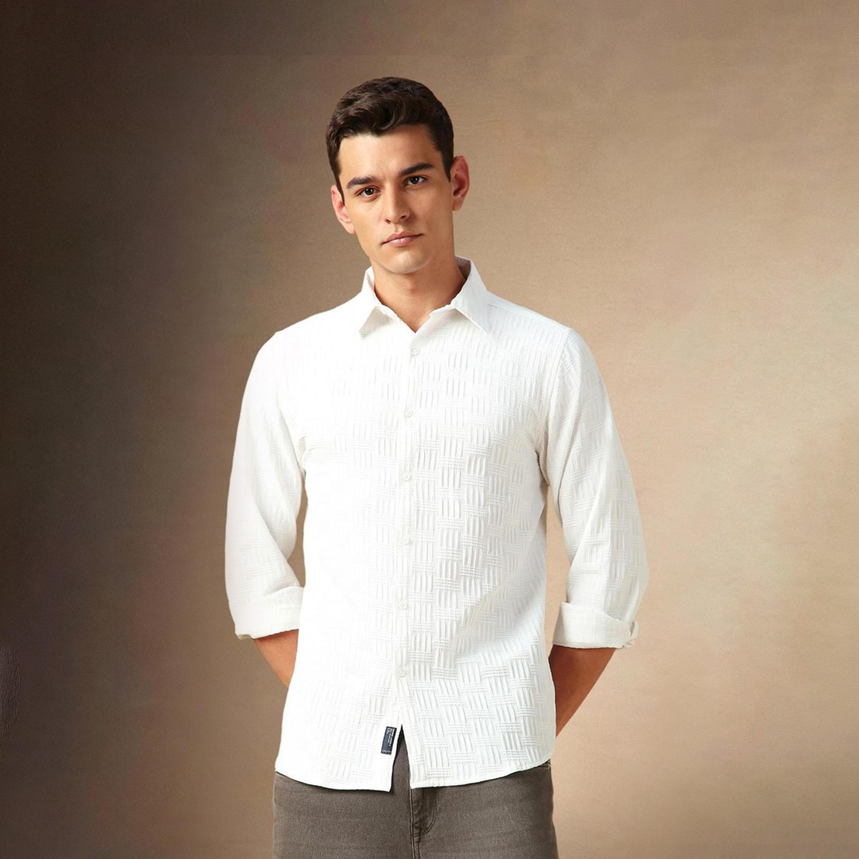 Dennis Lingo X Styli White Opaque Casual Shirt-men-clothing-shirts-image-1