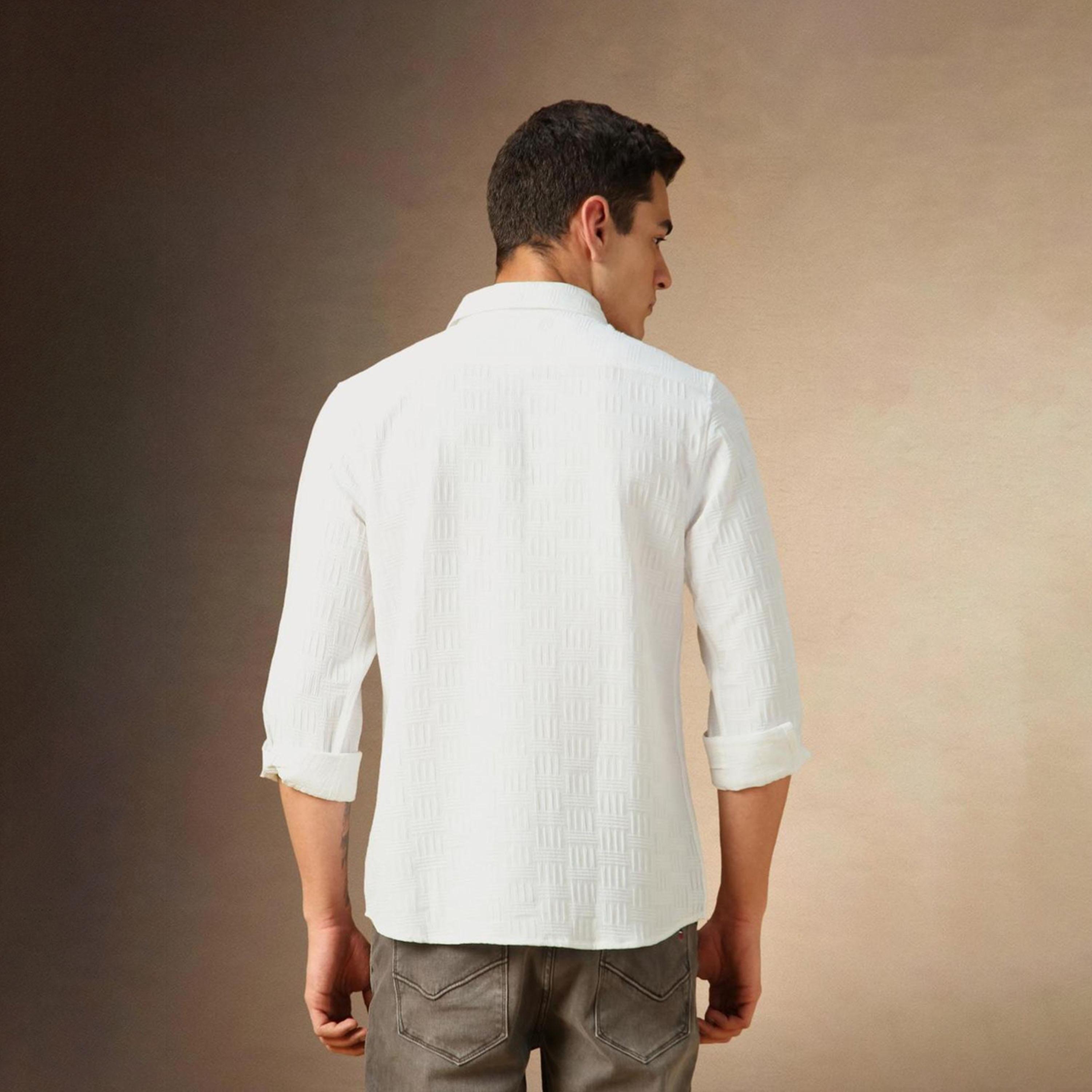 دينيس لينغو× ستايلي-  قميص أبيض غير شفاف-men-clothing-shirts-image-2