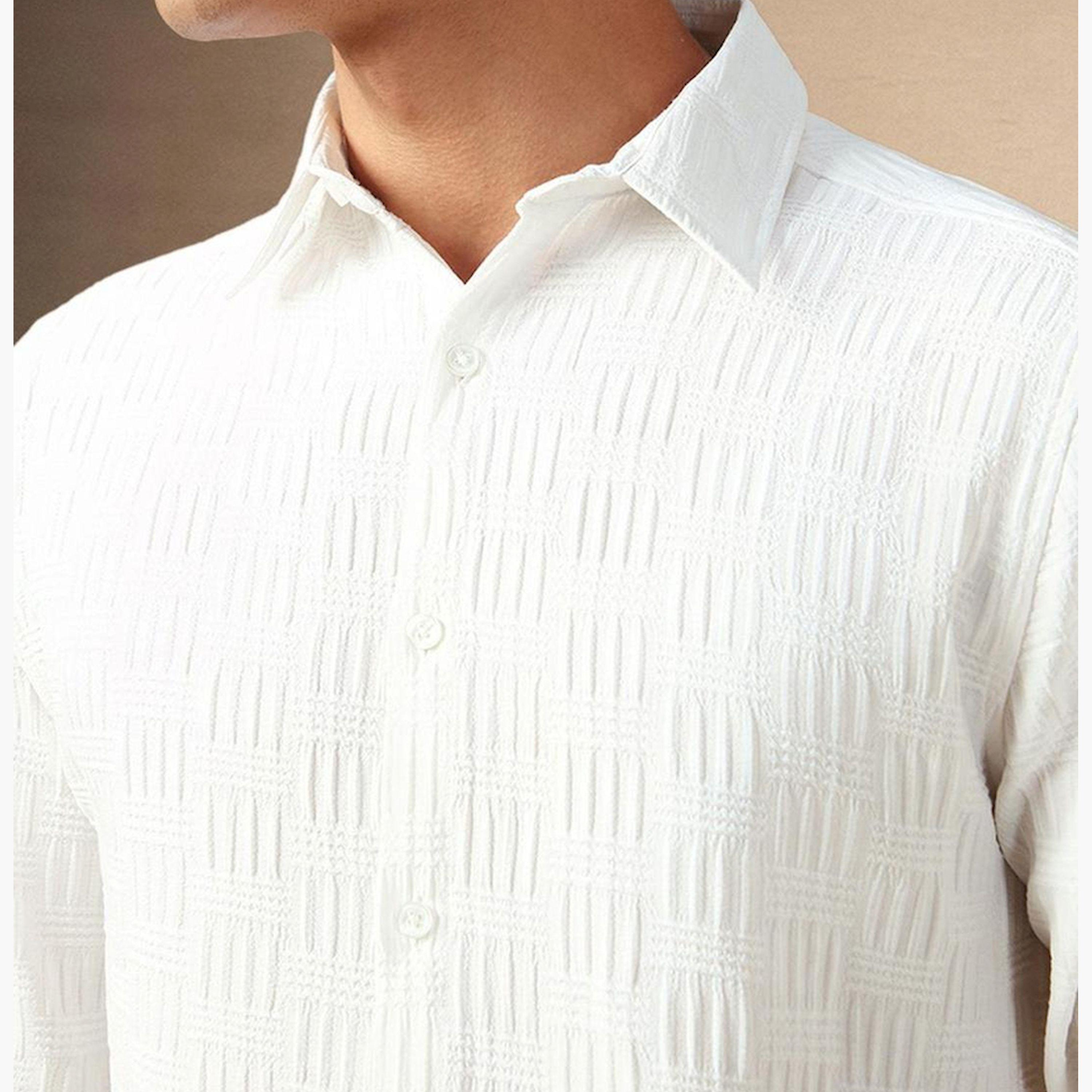 دينيس لينغو× ستايلي-  قميص أبيض غير شفاف-men-clothing-shirts-image-3
