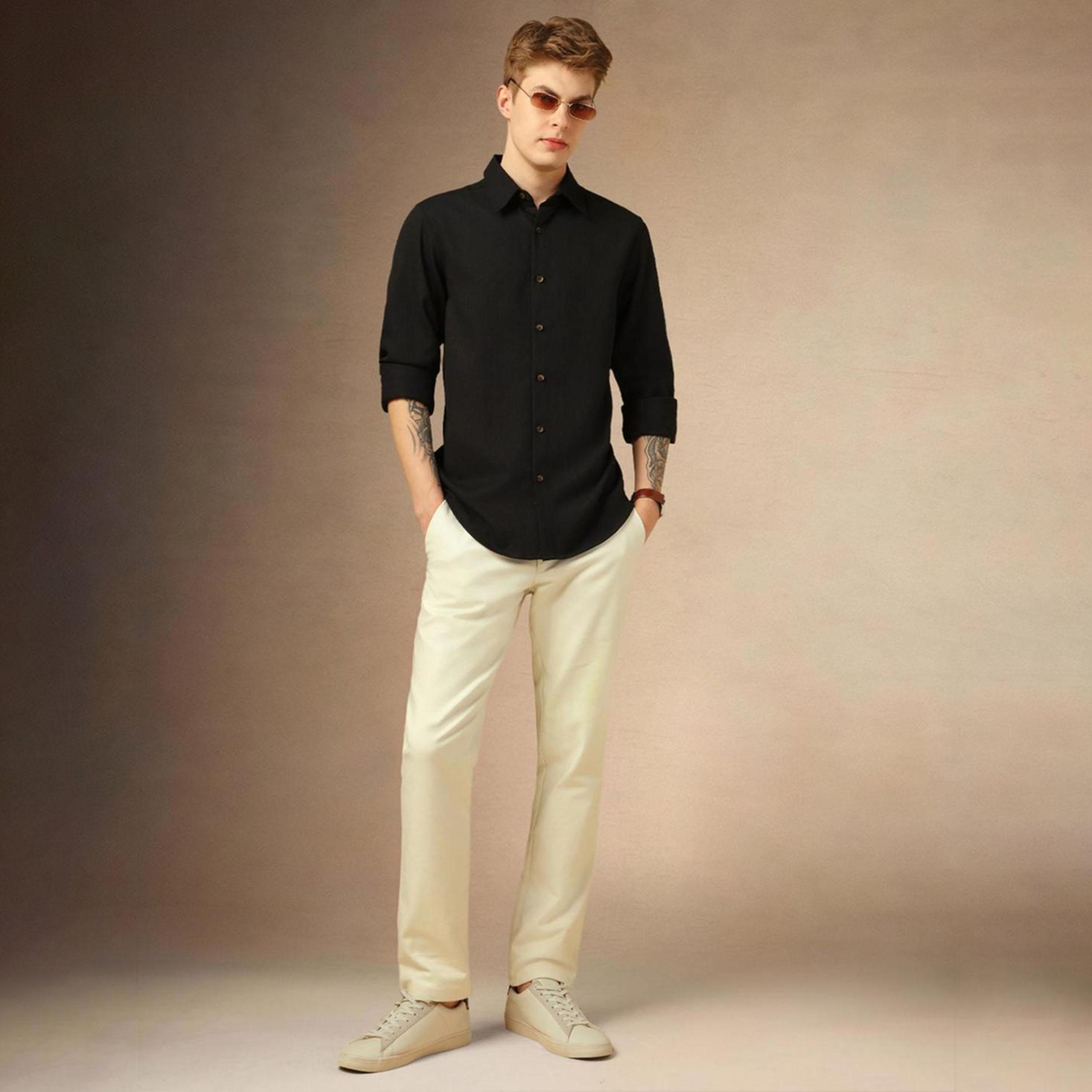 Dennis Lingo X Styli Black Opaque Casual Shirt-men-clothing-shirts-image-2