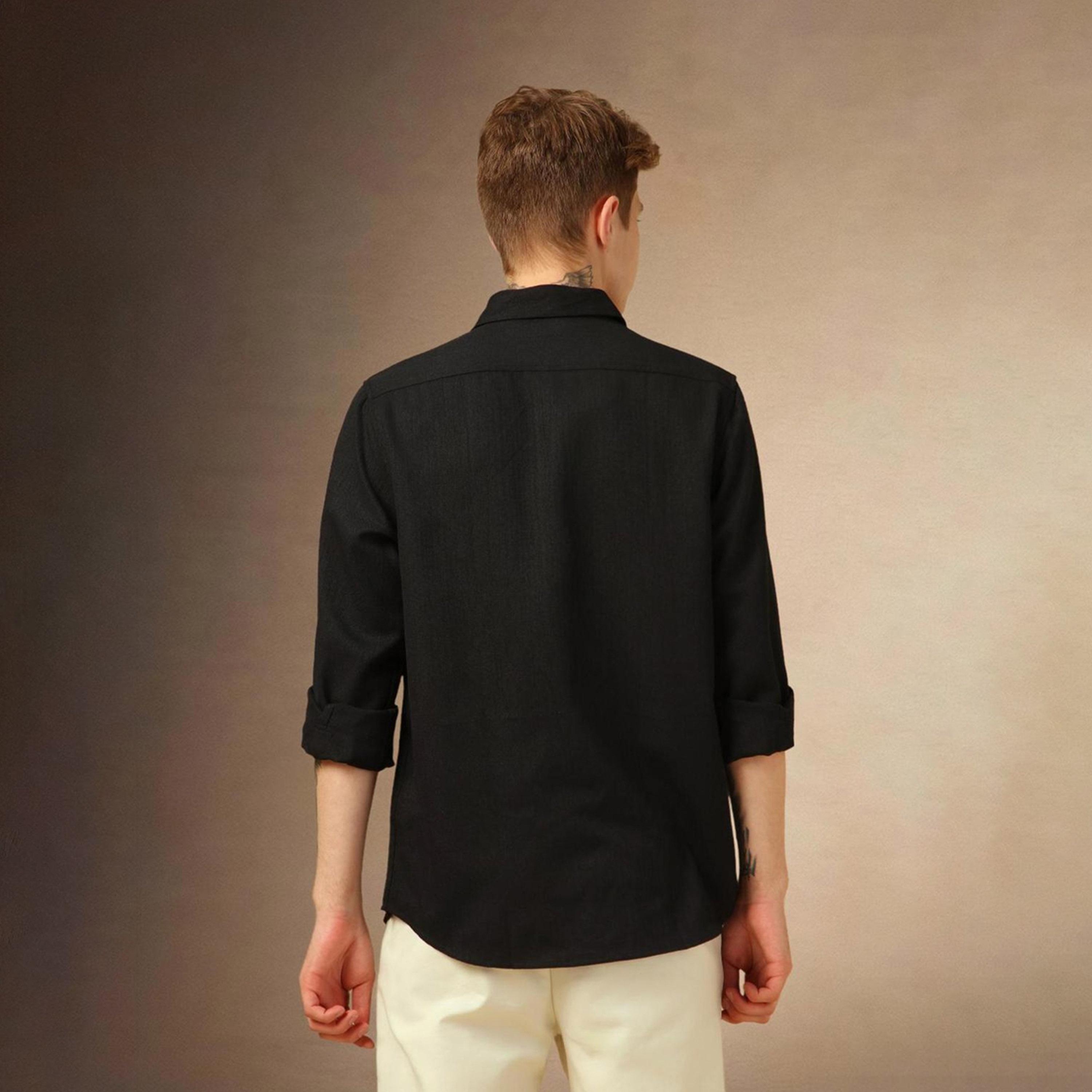 Dennis Lingo X Styli Black Opaque Casual Shirt-men-clothing-shirts-image-3