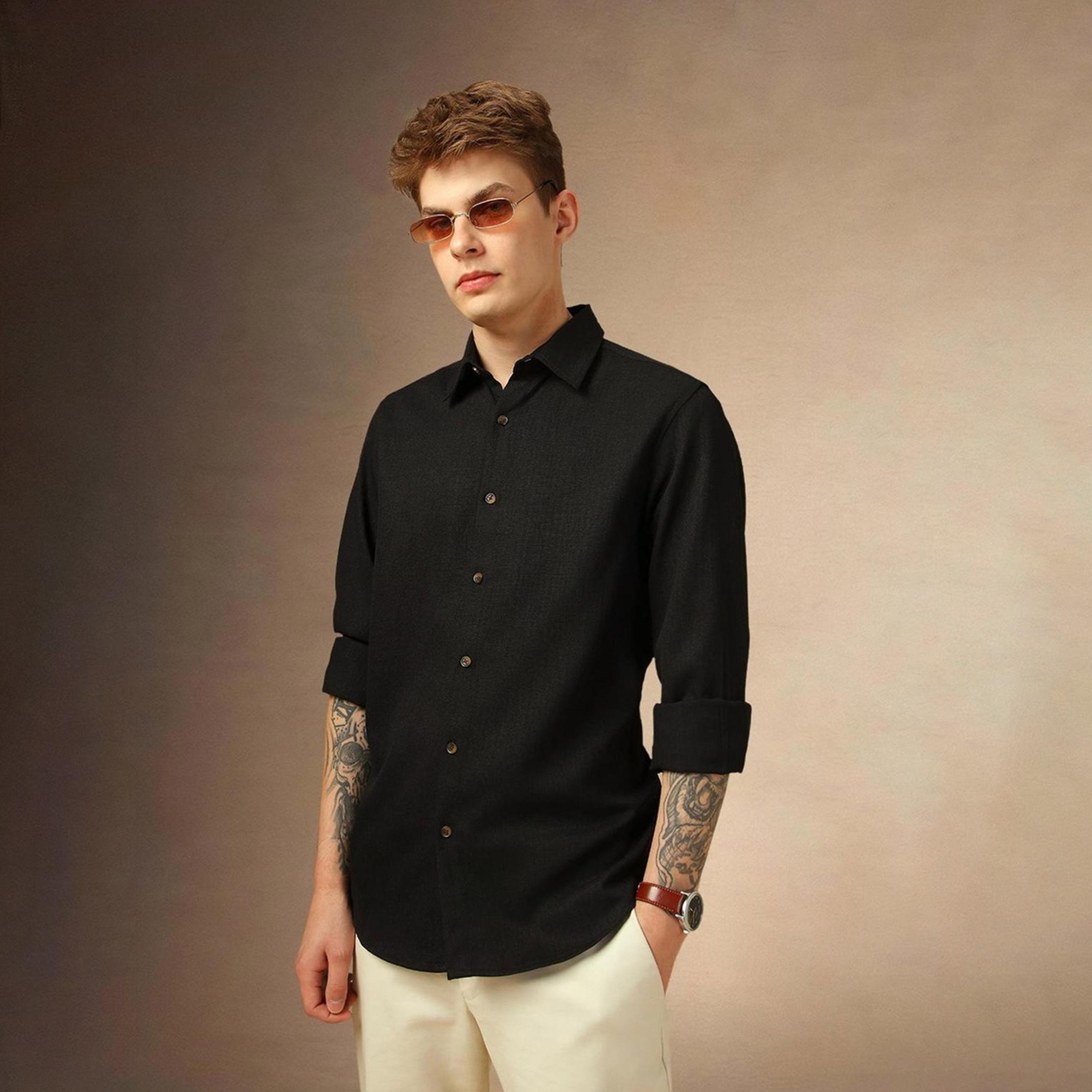 Dennis Lingo X Styli Black Opaque Casual Shirt-men-clothing-shirts-image-6