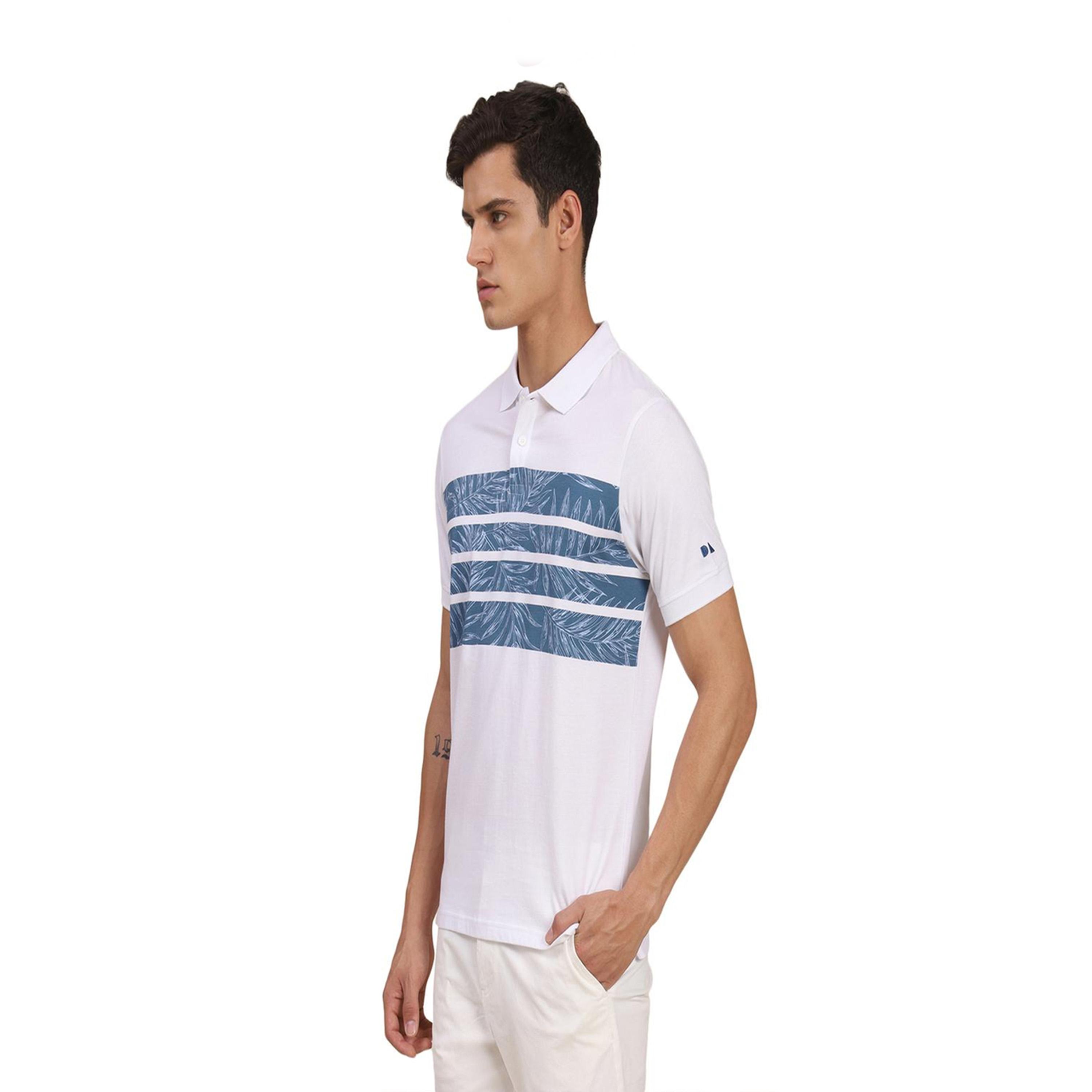 Dennis Lingo X Styli White Striped and Tropical Print Polo Collar Regular Fit T-shirt-men-clothing-tshirtsandpolos-tshirts-image-1