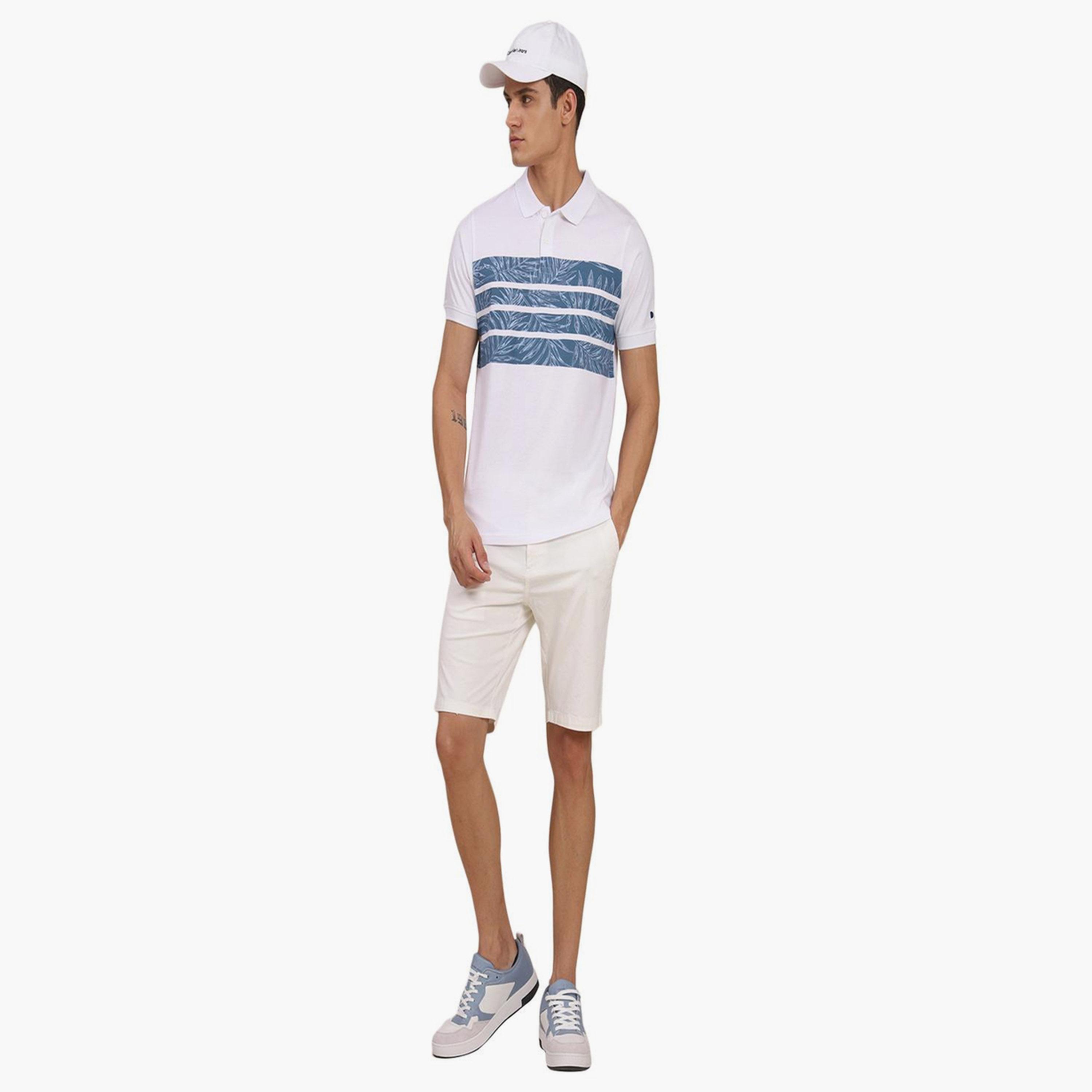 Dennis Lingo X Styli White Striped and Tropical Print Polo Collar Regular Fit T-shirt-men-clothing-tshirtsandpolos-tshirts-image-5