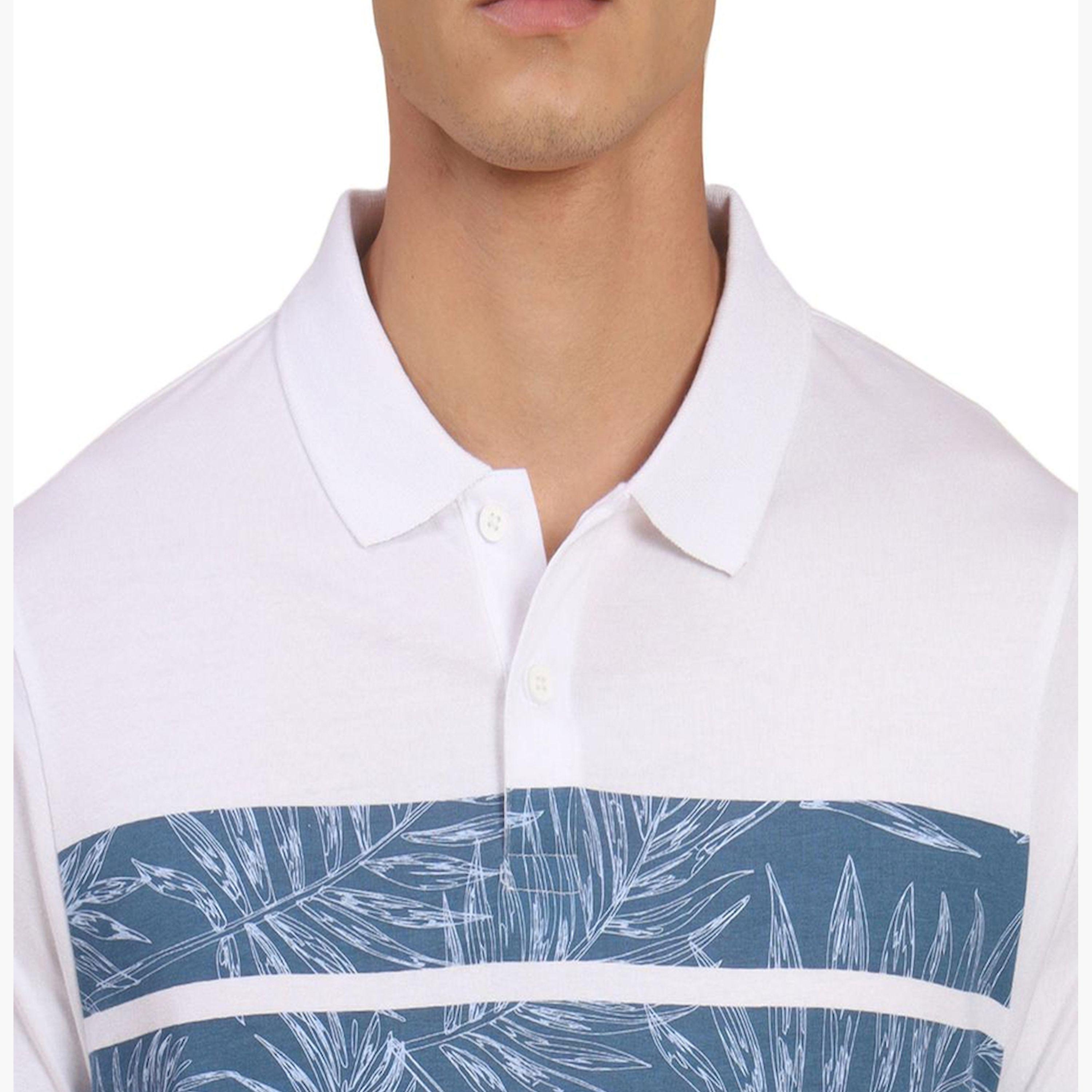 Dennis Lingo X Styli White Striped and Tropical Print Polo Collar Regular Fit T-shirt-men-clothing-tshirtsandpolos-tshirts-image-6