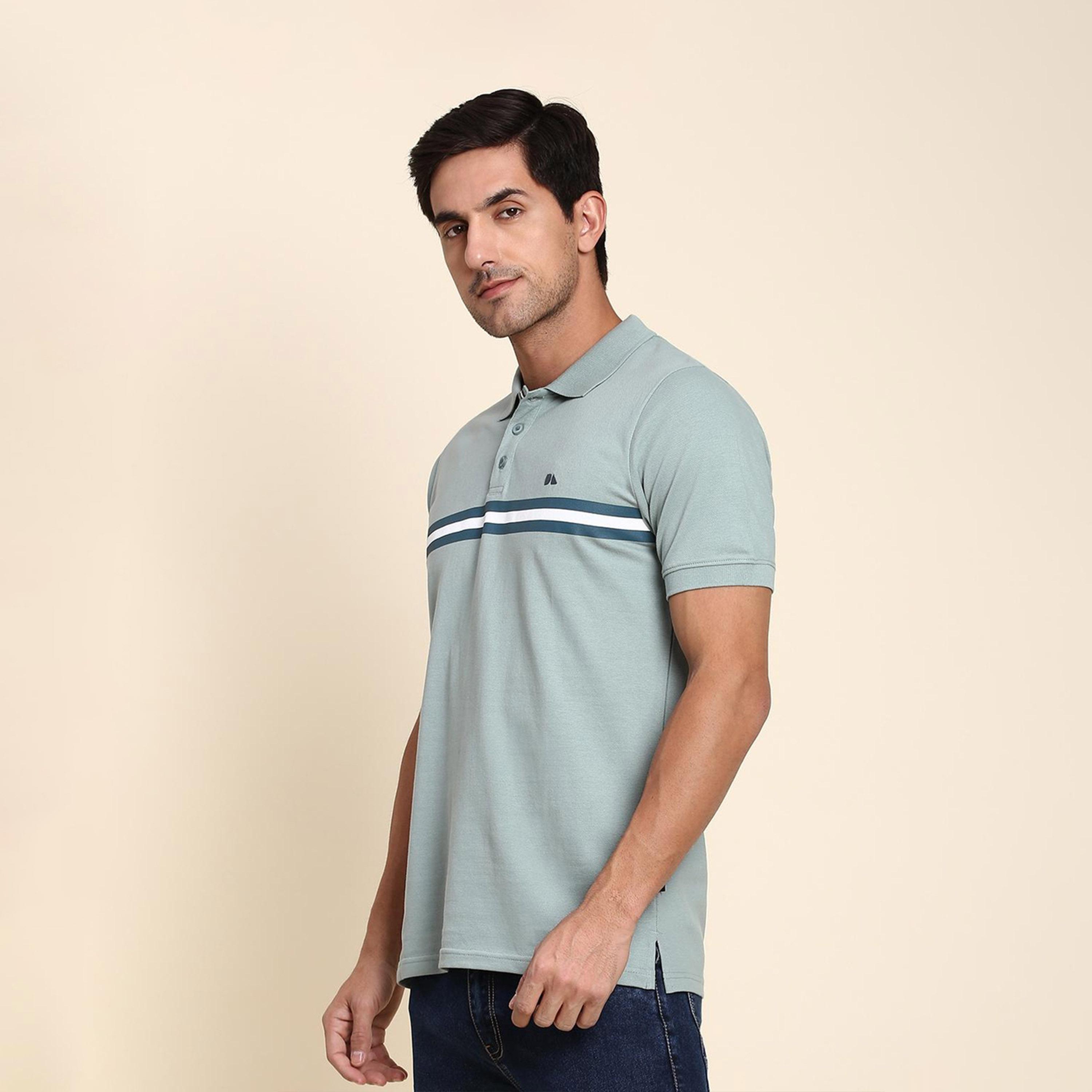 Dennis Lingo X Styli Teal Striped Polo Collar Regular Fit Pure Cotton T-shirt-men-clothing-tshirtsandpolos-tshirts-image-2