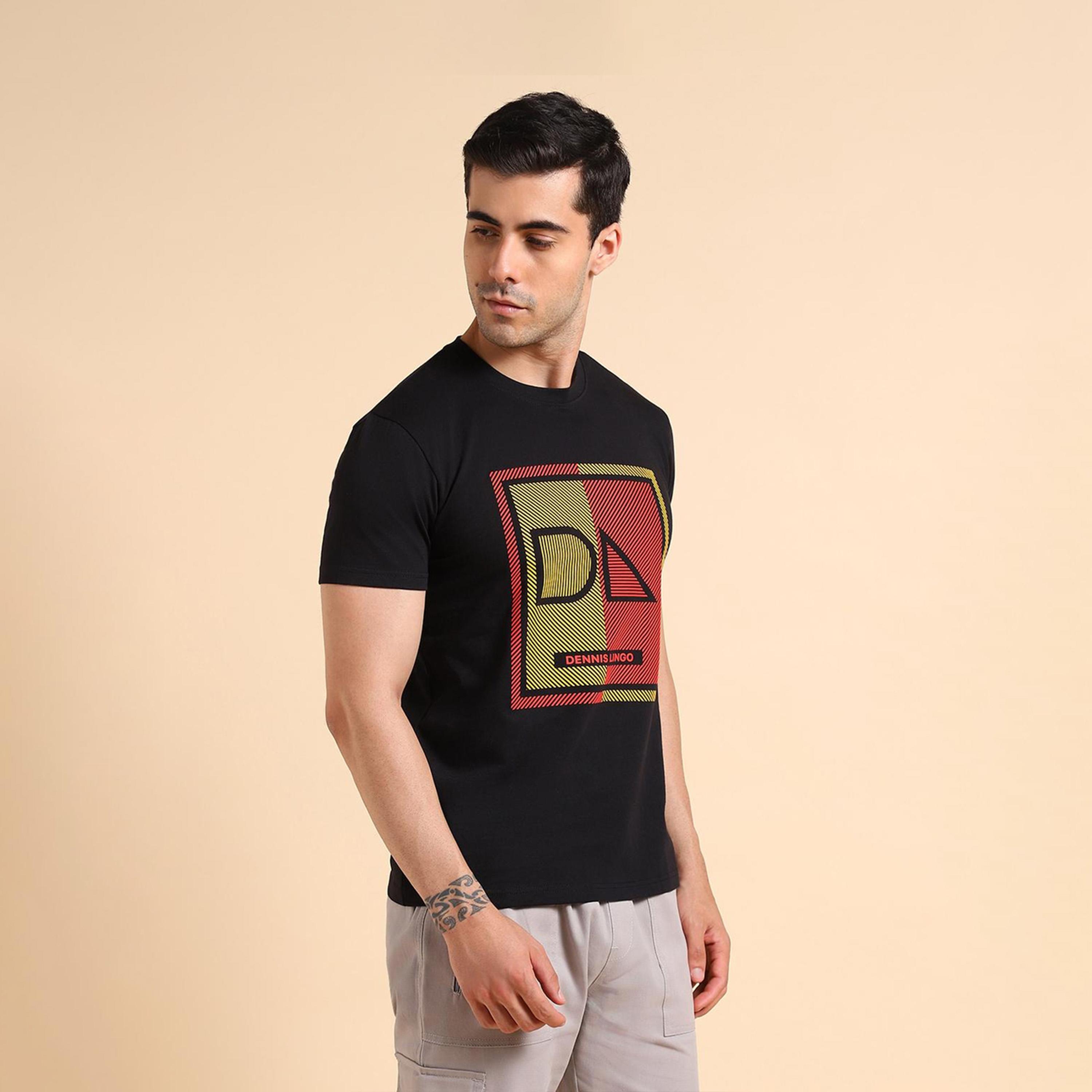 Dennis Lingo X Styli Men Round Neck Regular Fit Black Printed Slim Fit Cotton T-shirt-men-clothing-tshirtsandpolos-tshirts-image-3