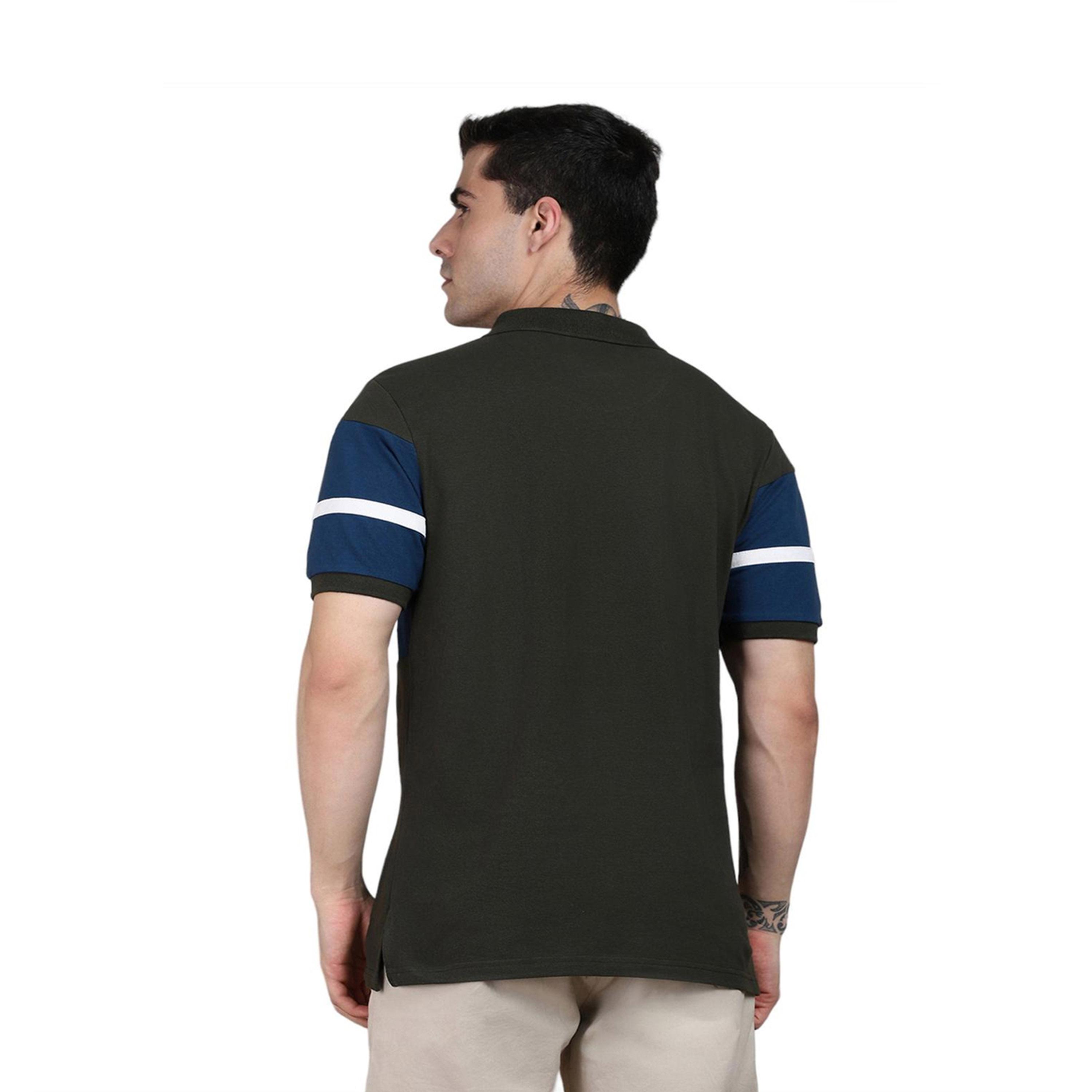 دينيس لينغو× ستايلي-  تي شيرت ياقة بولو مخططة لون أخضر قطن خالص-men-clothing-tshirtsandpolos-tshirts-image-5